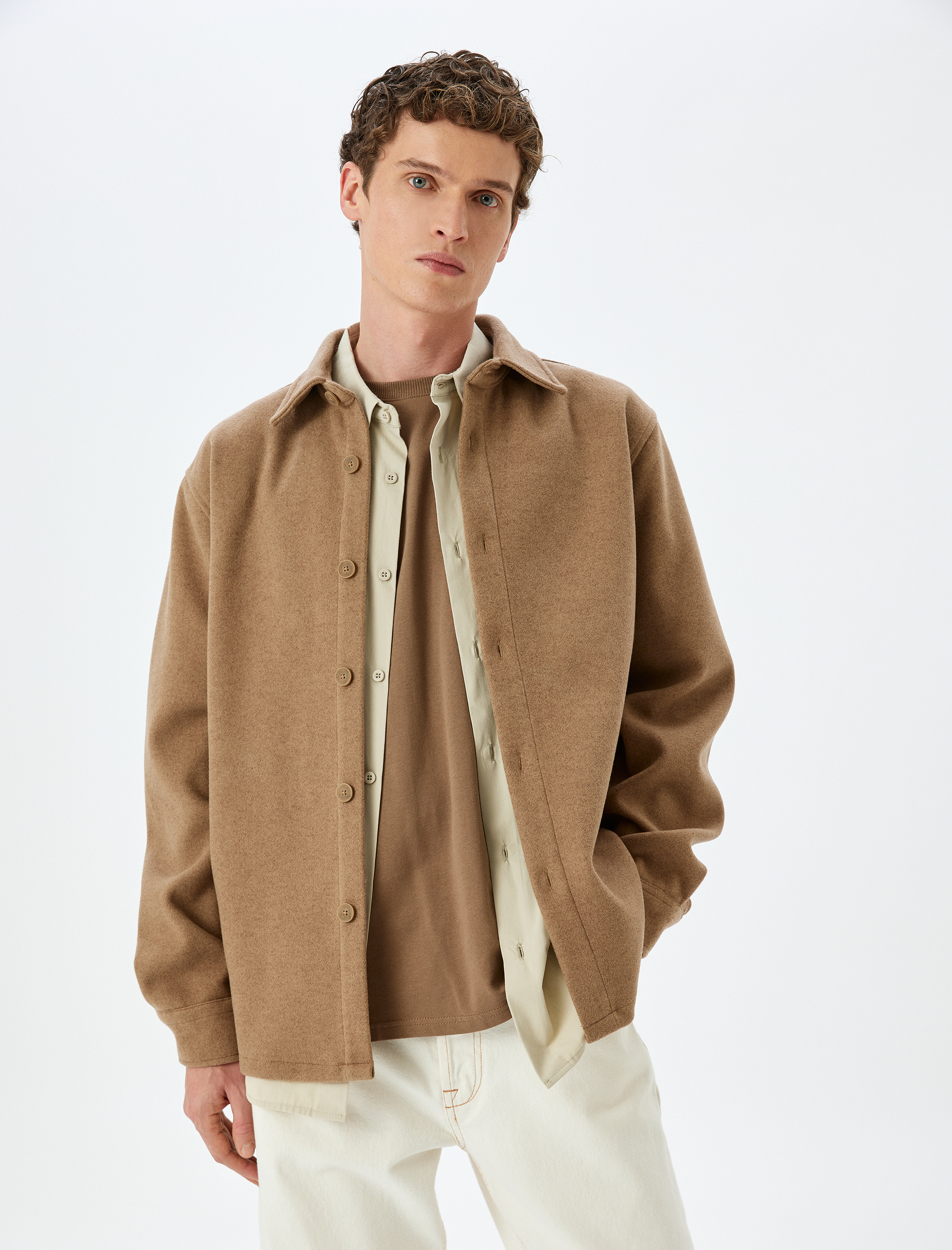   Viskon Karışımlı Düğmeli Regular Fit Uzun Kollu Gömlek