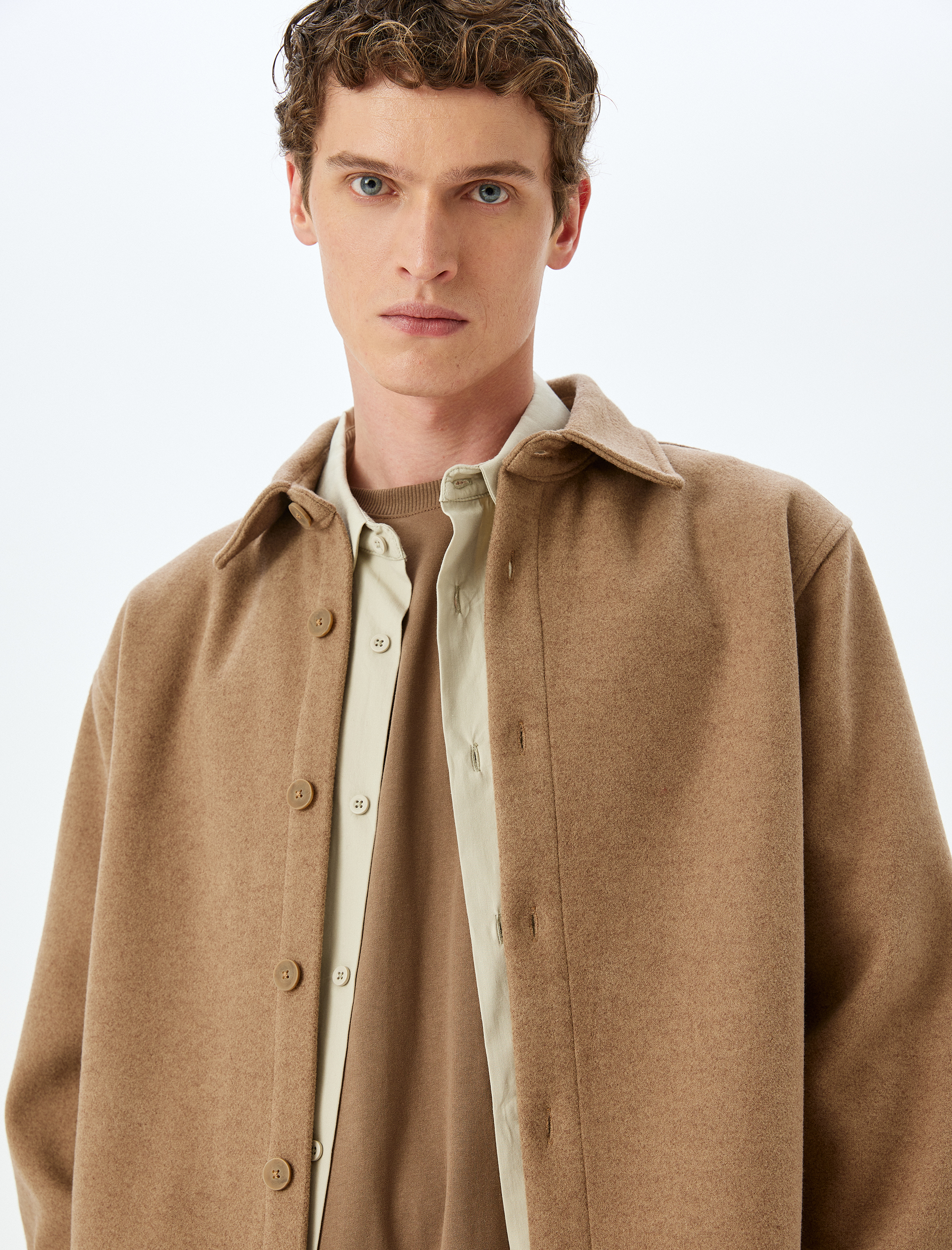   Viskon Karışımlı Düğmeli Regular Fit Uzun Kollu Gömlek