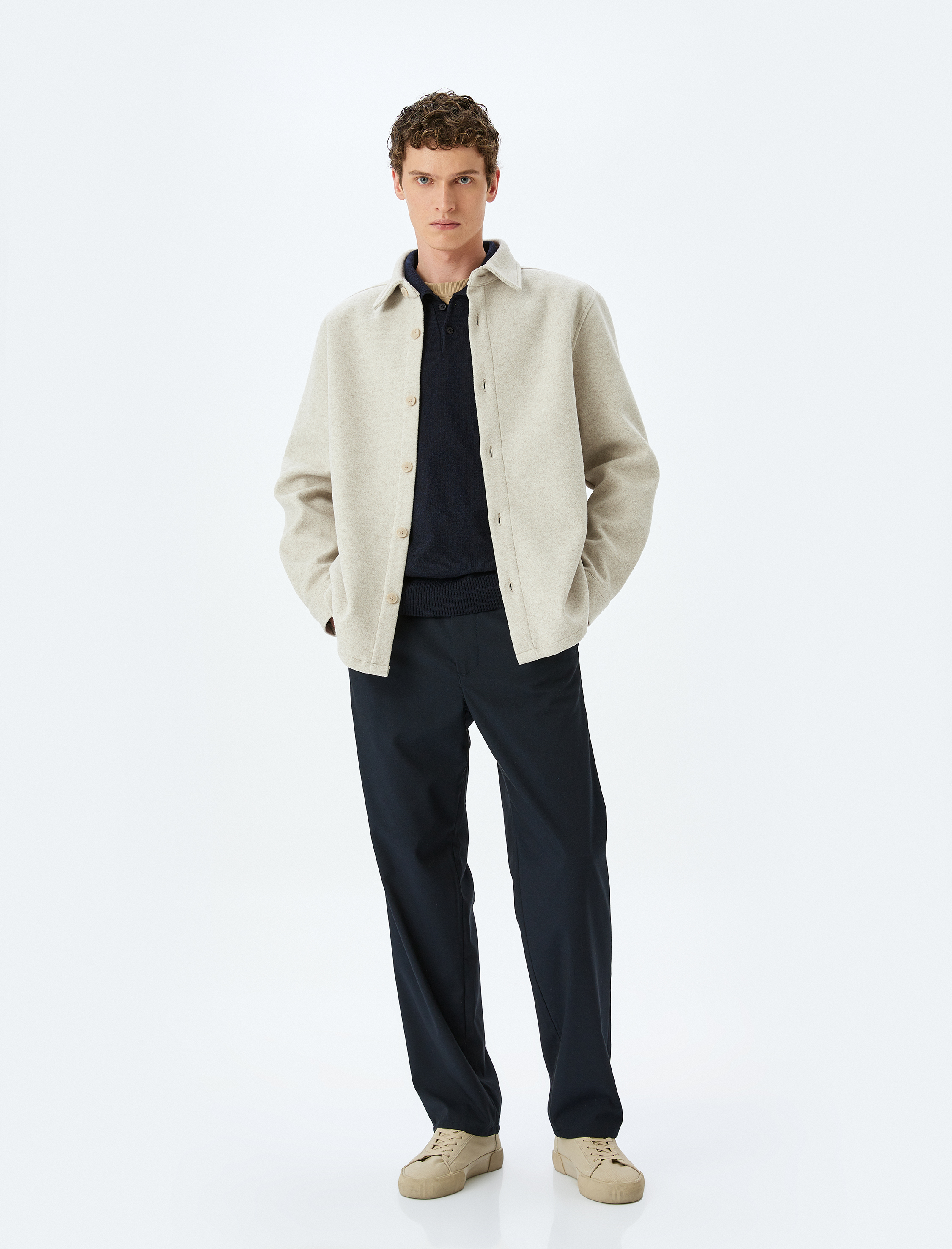   Viskon Karışımlı Düğmeli Regular Fit Uzun Kollu Gömlek