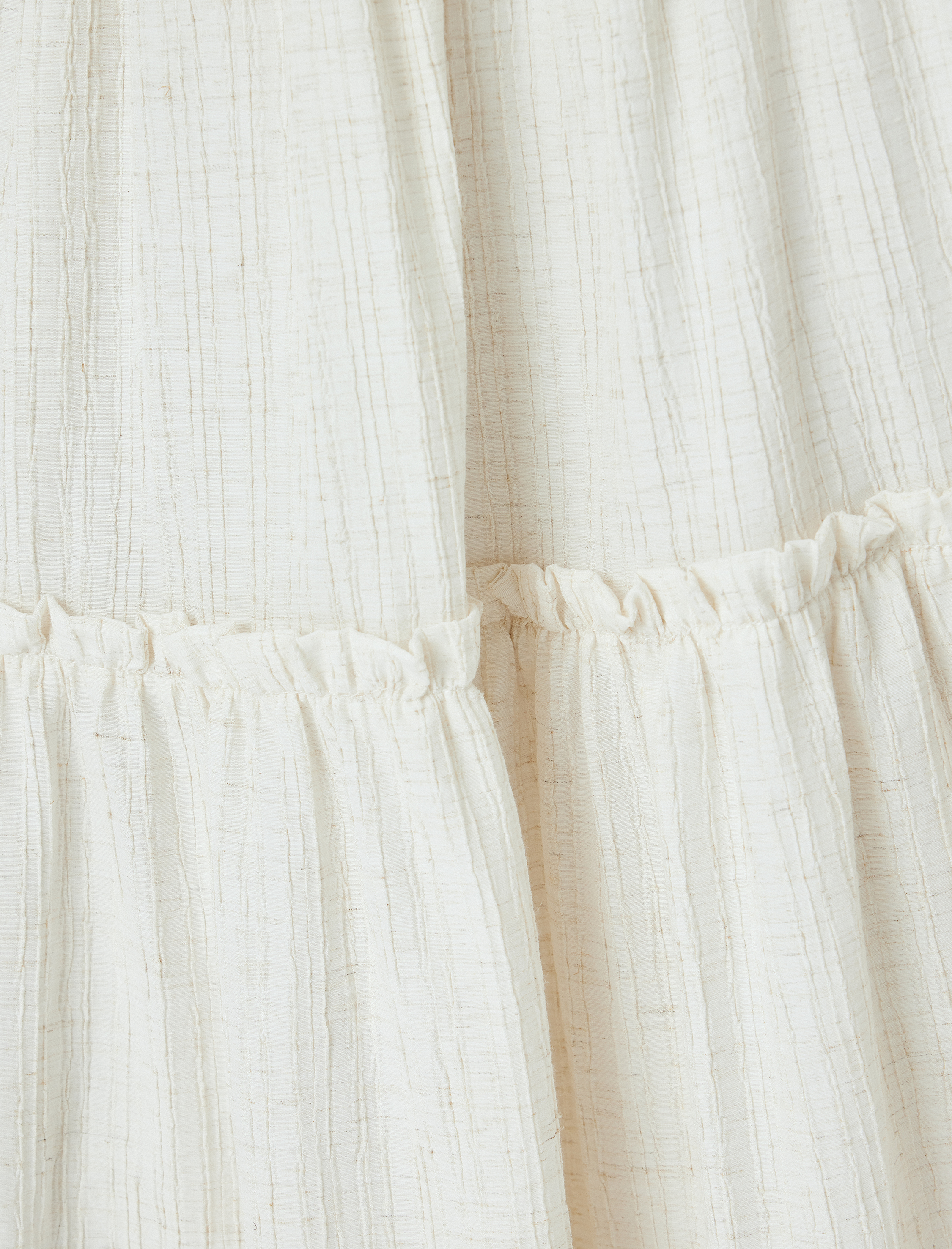 Keten Karışımlı Yüksek Bel Uzun Etek