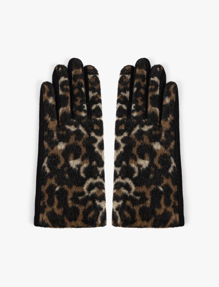 Kadın Eldiven Leopar Desenli
