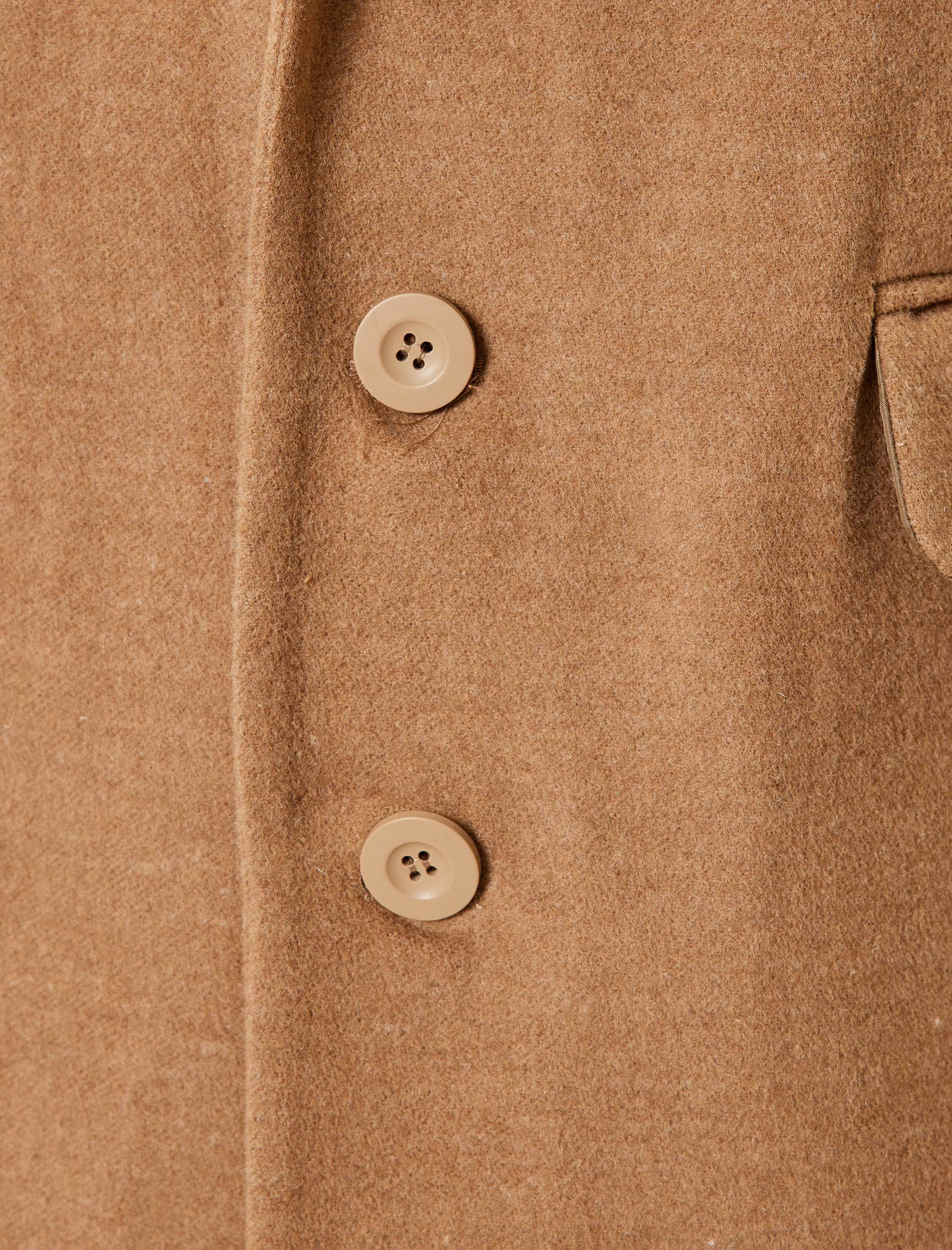 Slim Fit Kaşe Kaban Cep Detaylı