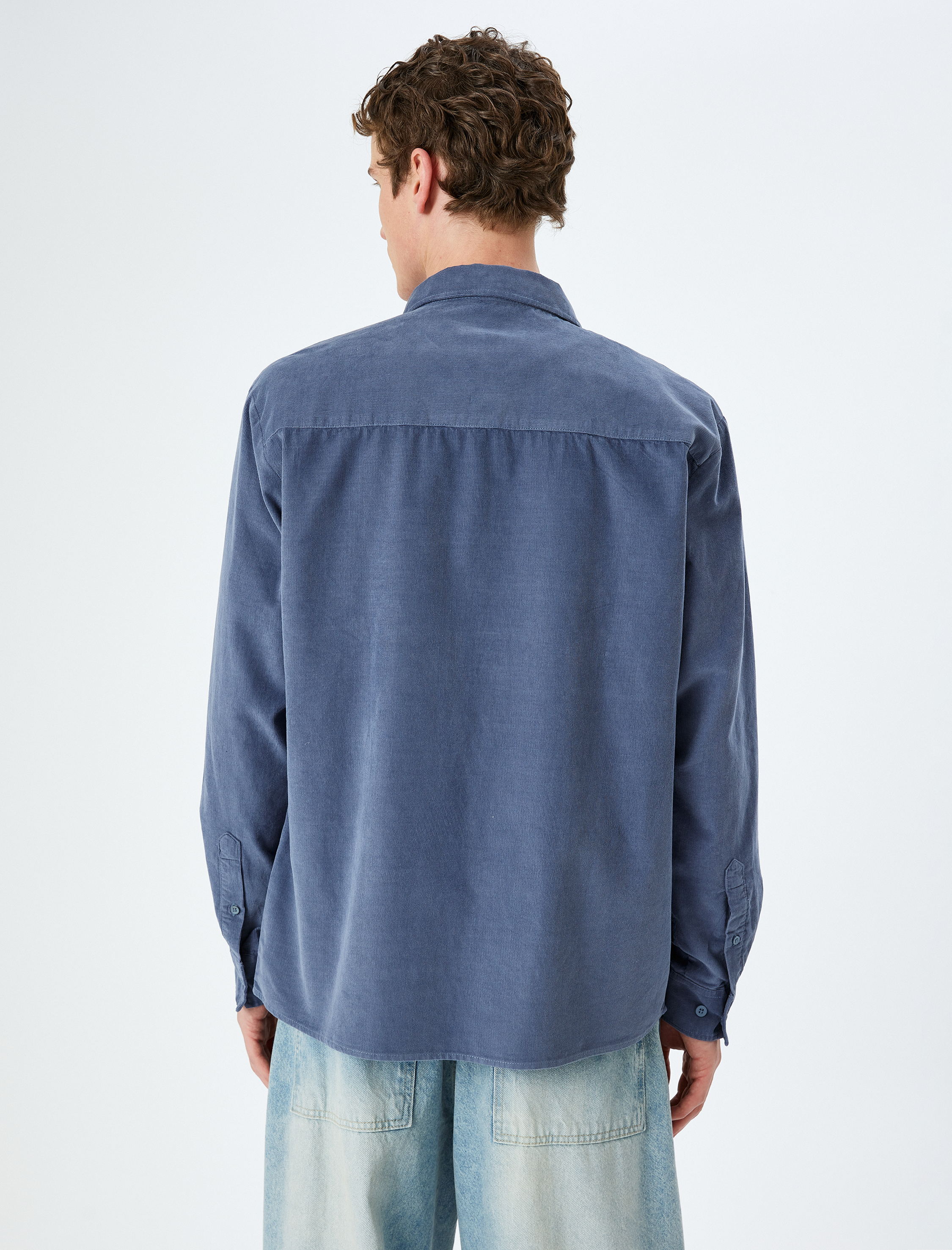   Pamuklu Regular Fit Fitilli Kadife Uzun Kollu Gömlek