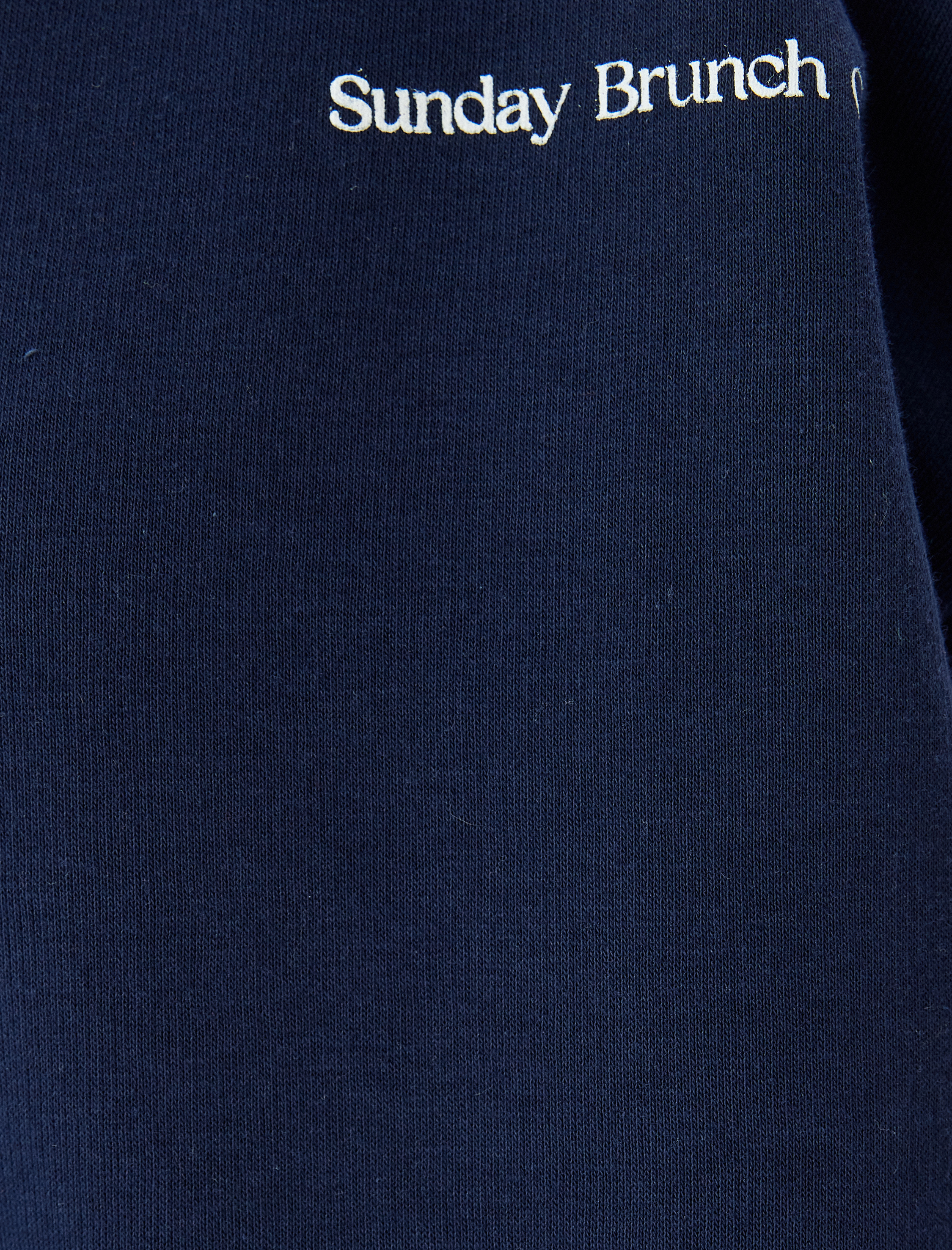   Oversize Kolsuz V Yaka Slogan İşlemeli Şardonlu Sweatshirt