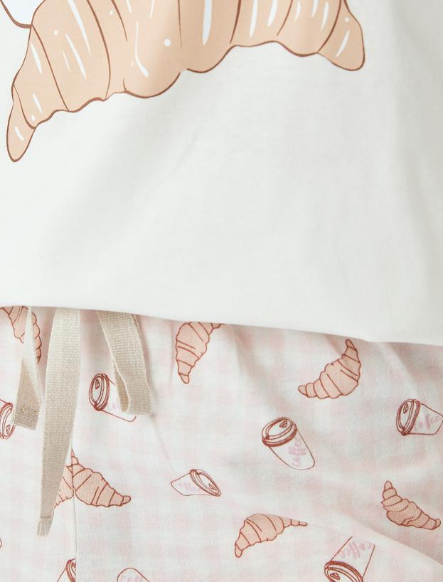 Pamuklu Grafik Baskılı Pijama Takımı_5