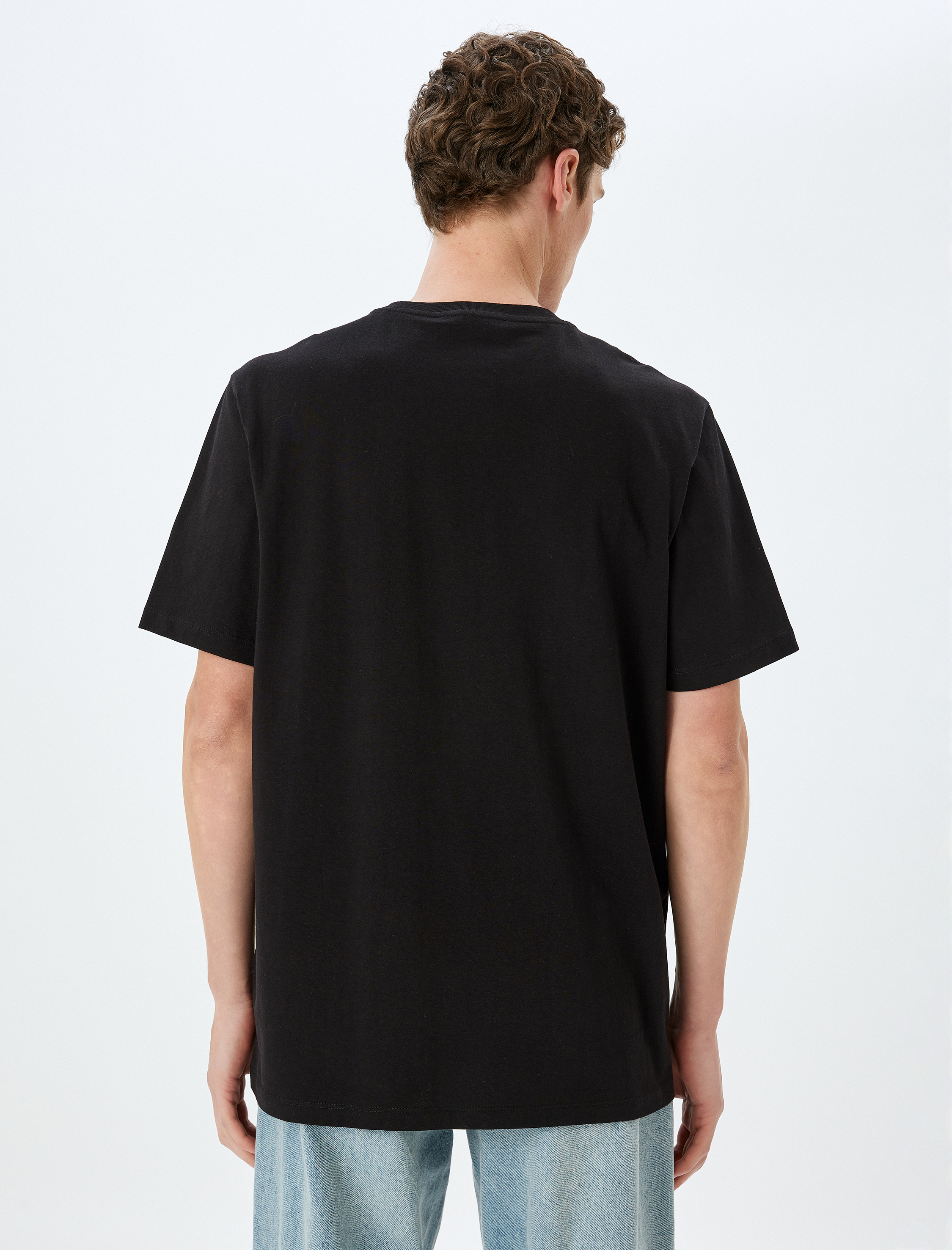   Kısa Kollu Regular Fit Bisiklet Yaka Pamuklu Fotoğraf Baskılı Tişört