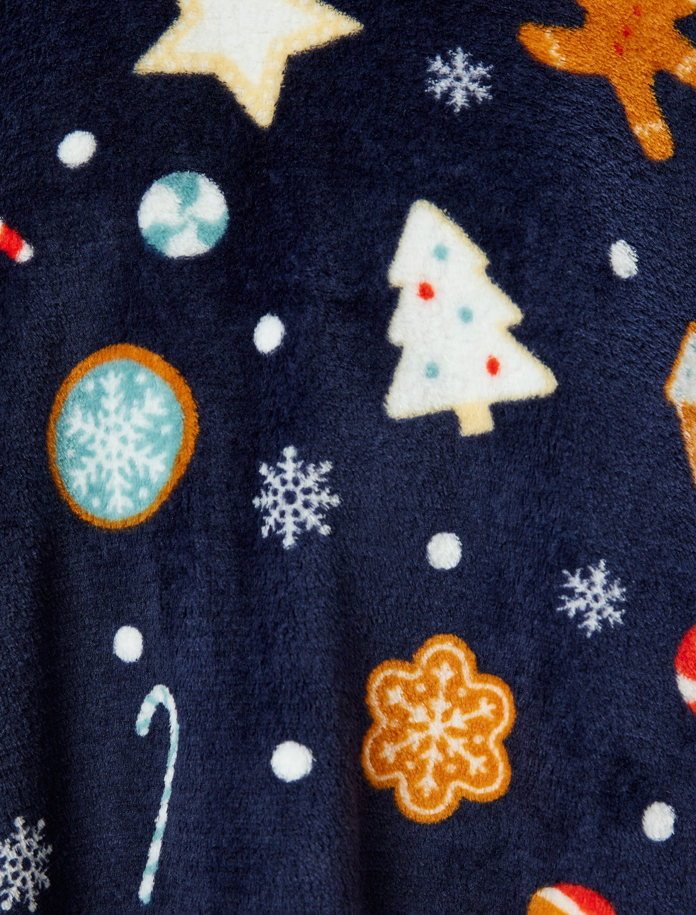   Yılbaşı Temalı Kapüşonlu Peluş Sabahlık