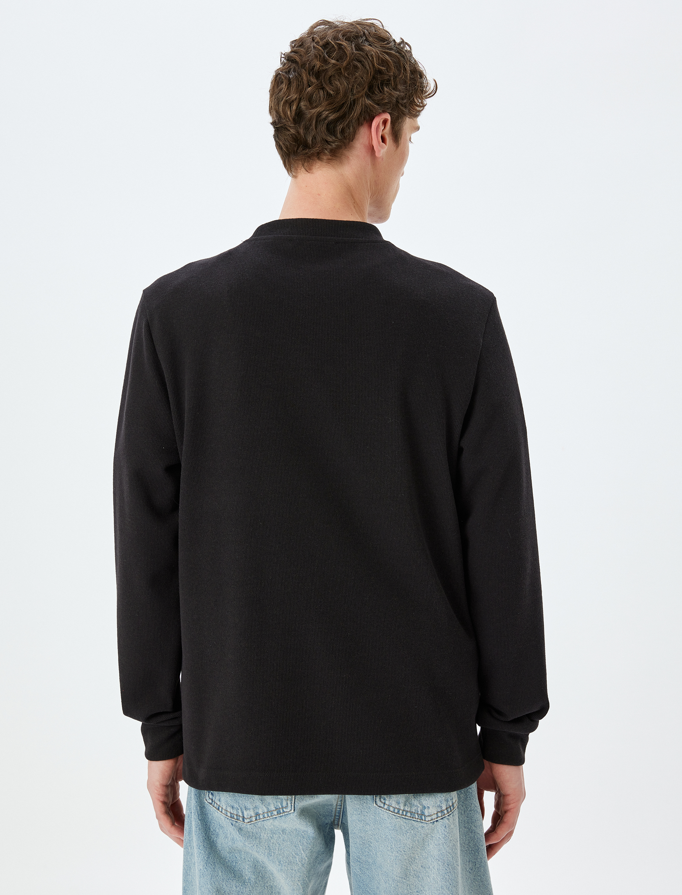   Pamuk Karışımlı Basic Bisiklet Yaka Sweatshirt