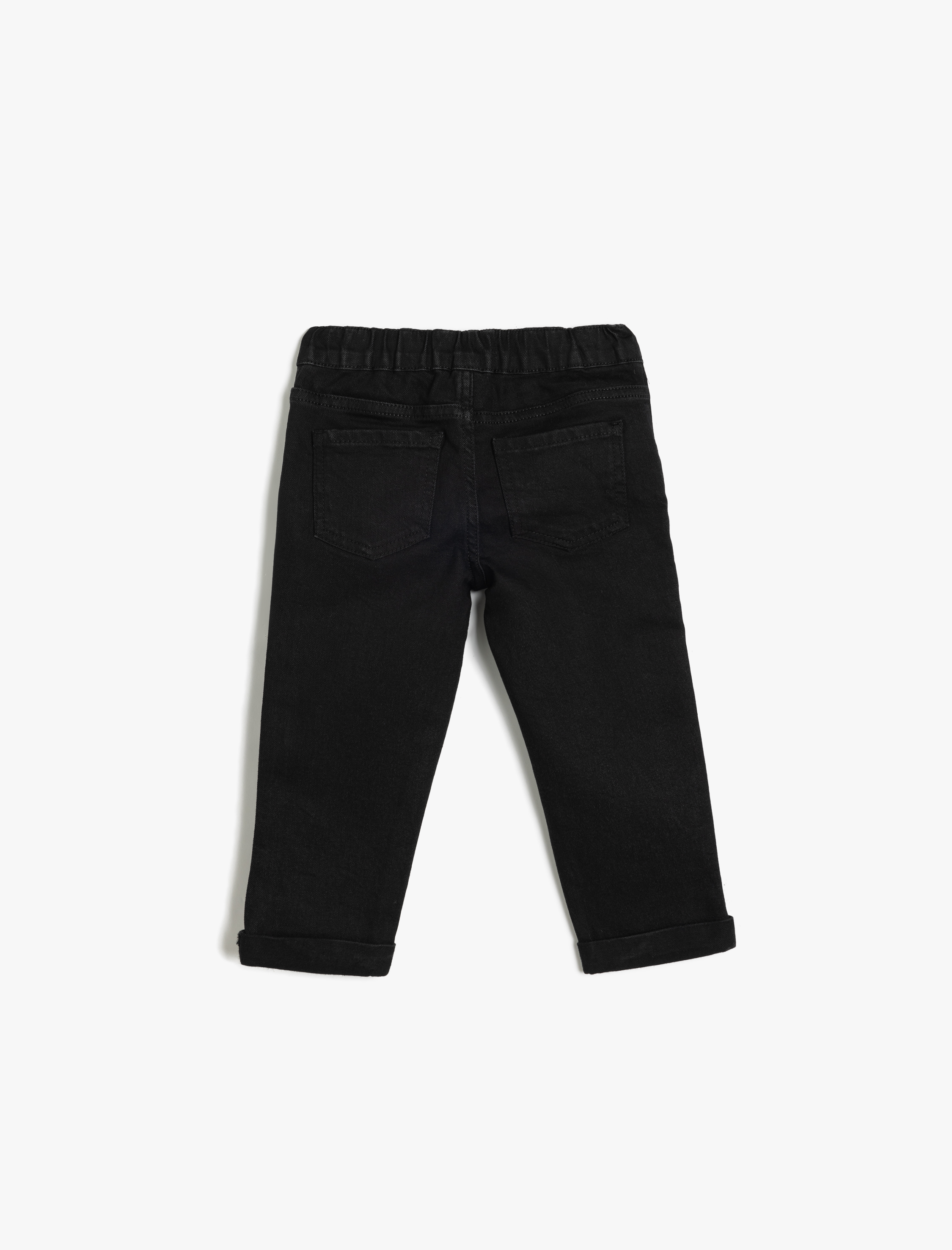  Erkek Bebek Kot Pantolon Cepli Beli Lastikli Havuç Kesim