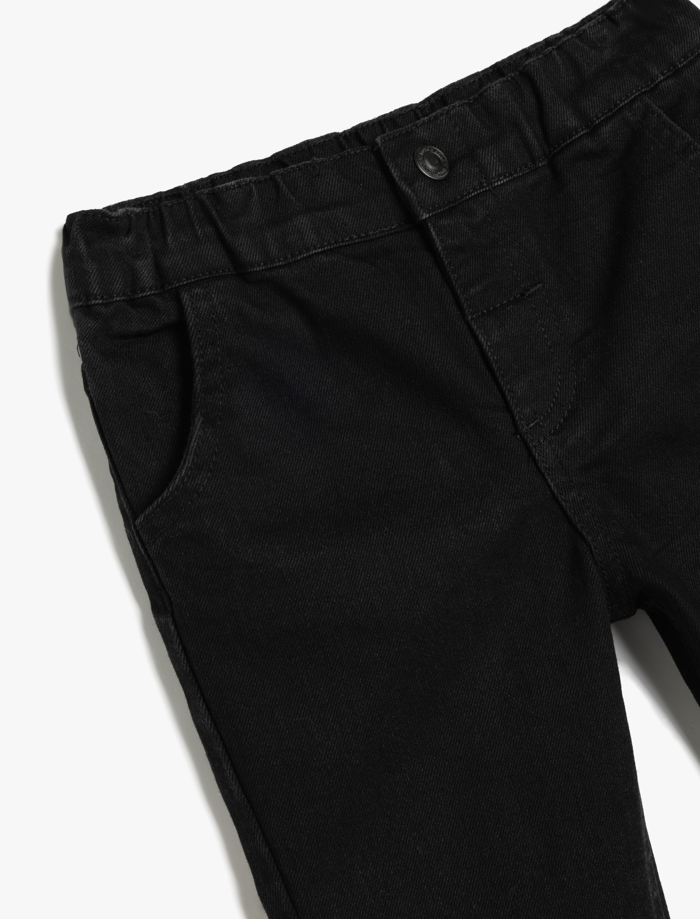  Erkek Bebek Kot Pantolon Cepli Beli Lastikli Havuç Kesim