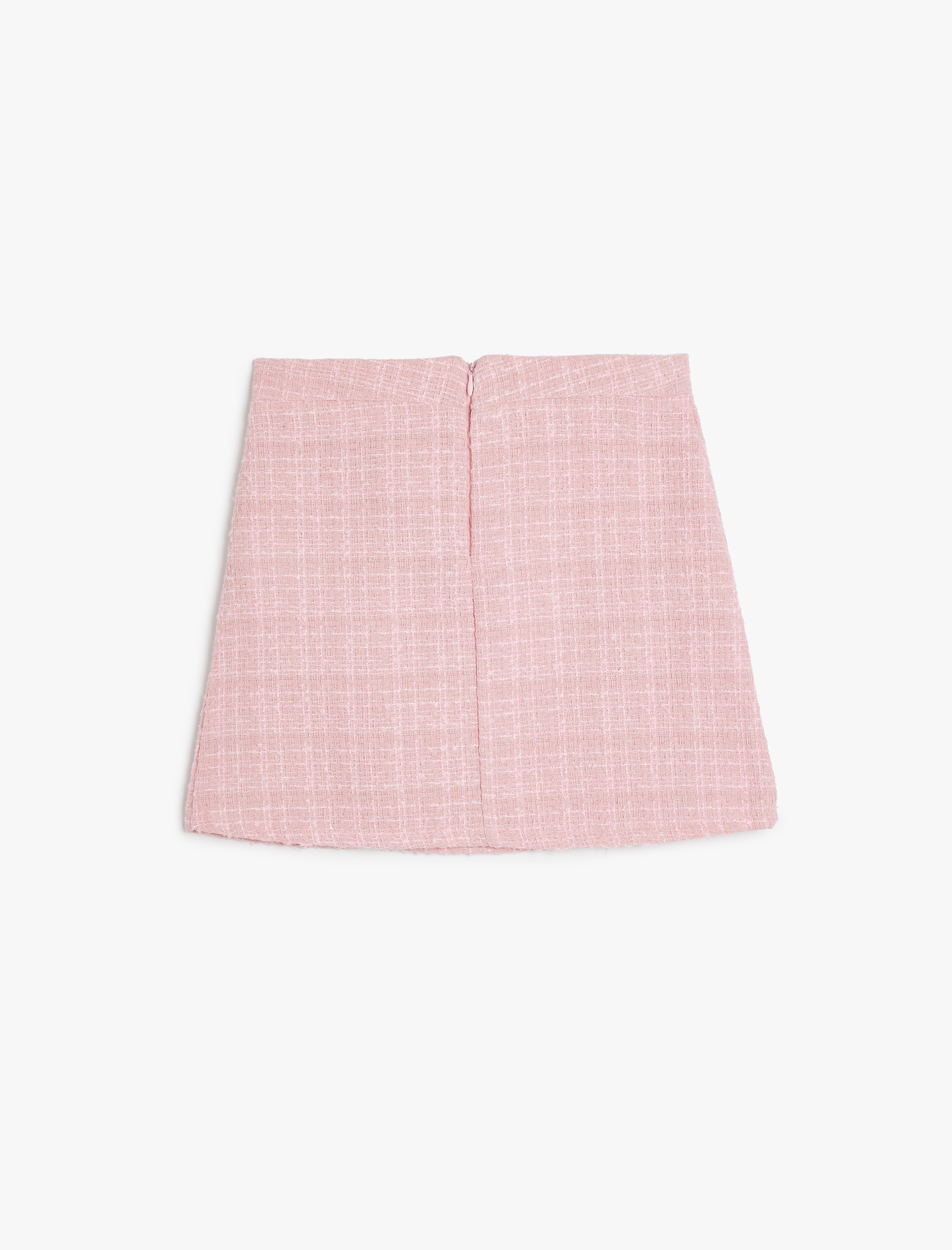 Kız Çocuk Tüvit Etek İnci Düğmeli Yırtmaç Detaylı