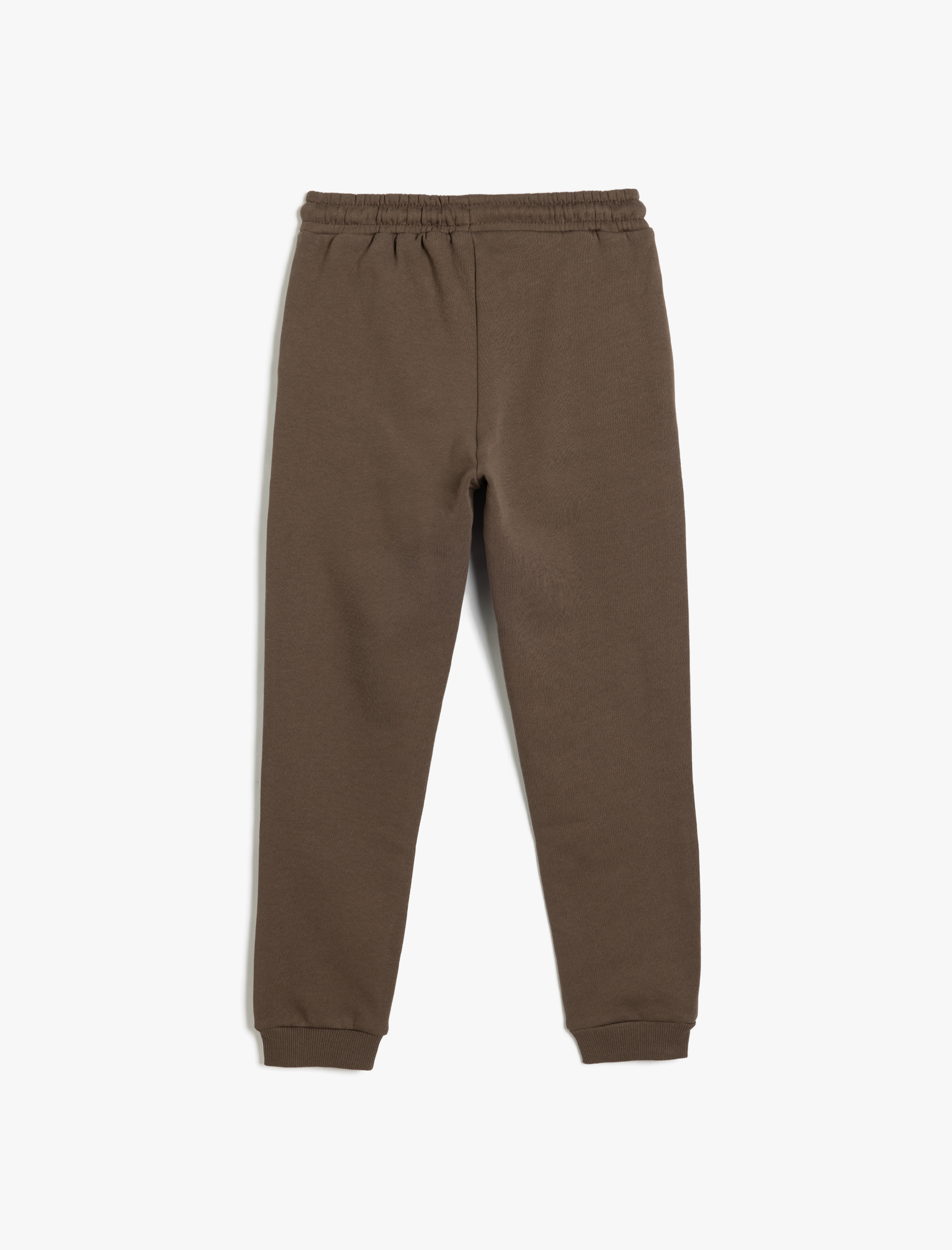  Erkek Çocuk Baskı Detaylı Cepli Pamuklu Beli Bağlamalı Şardonlu Jogger Eşofman Altı