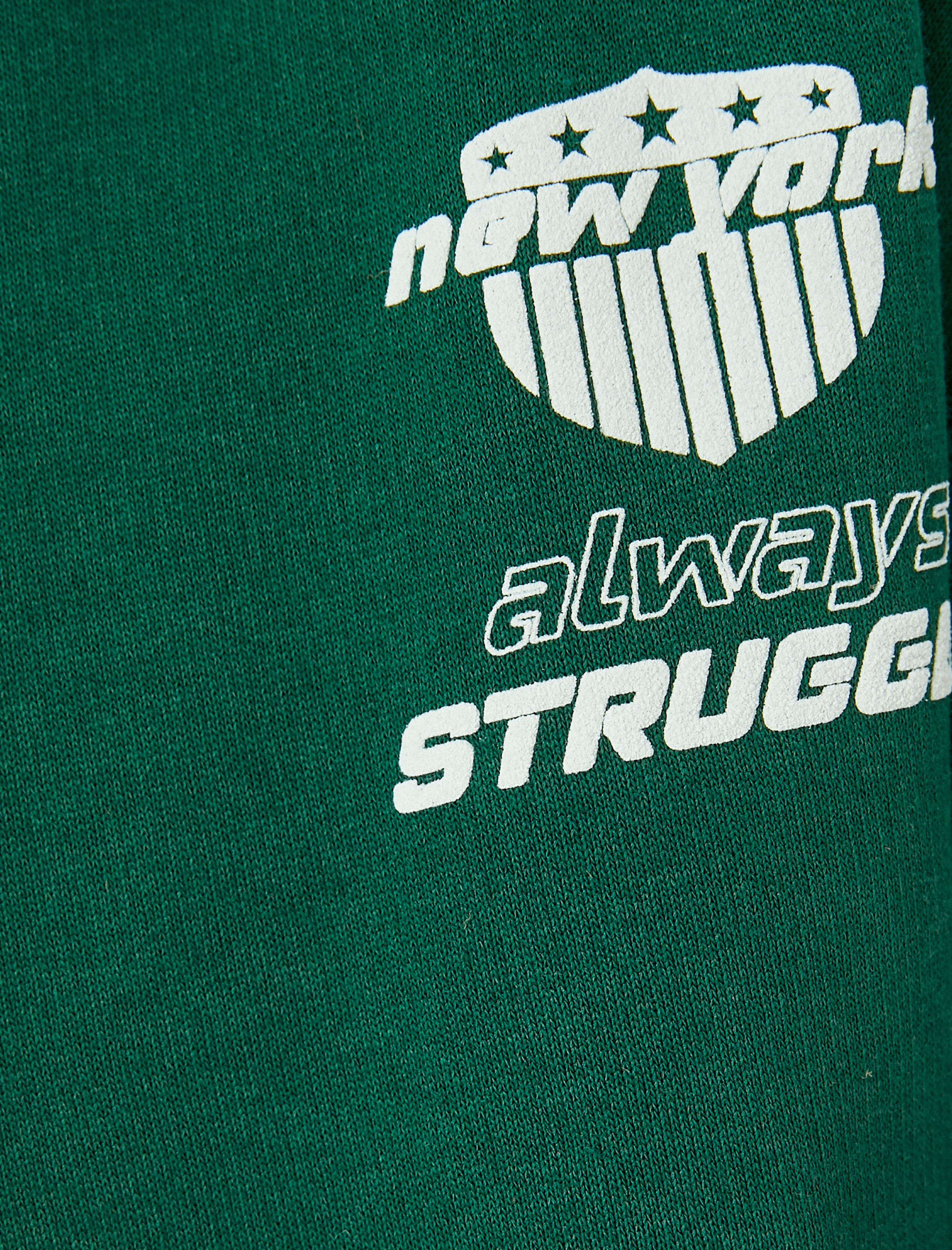   Arkası Baskılı Fermuarlı Şardonlu Oversize Crop Sweatshirt