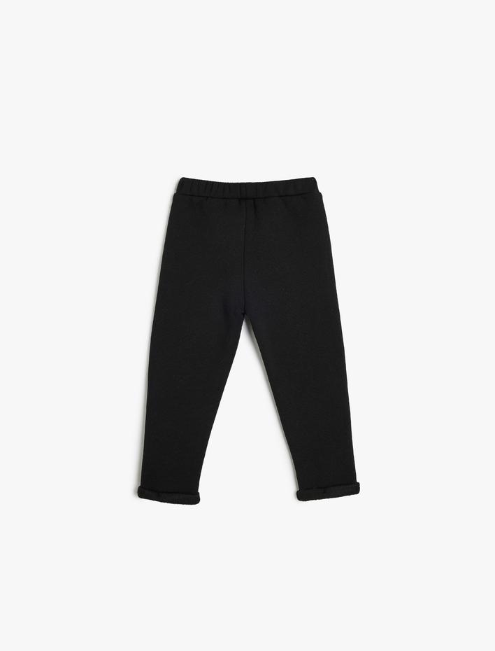 Erkek Bebek Beli Bağlamalı Pamuklu Şardonlu Eşofman Altı