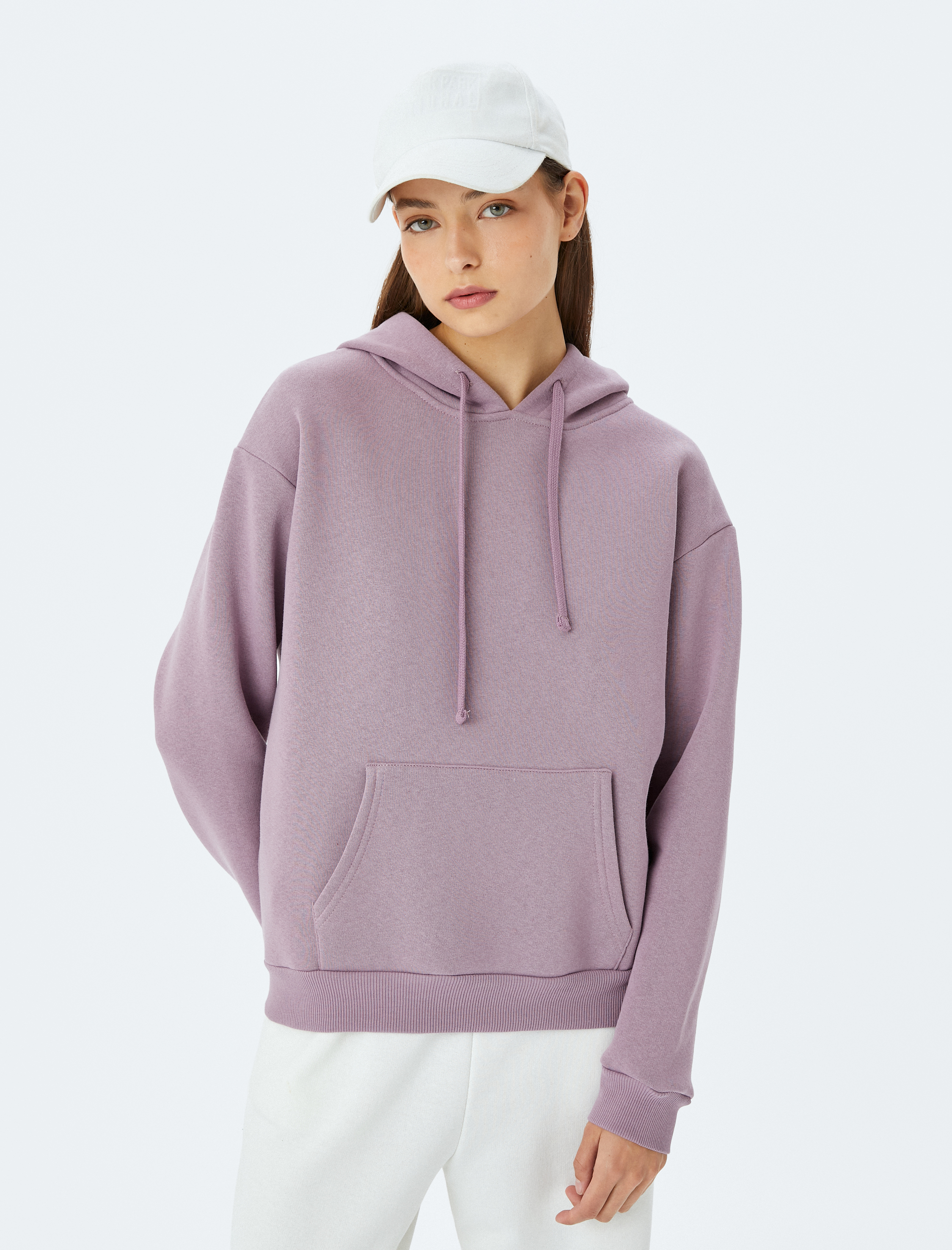   Kanguru Cepli Kapşonlu Oversize Basic Sweatshirt