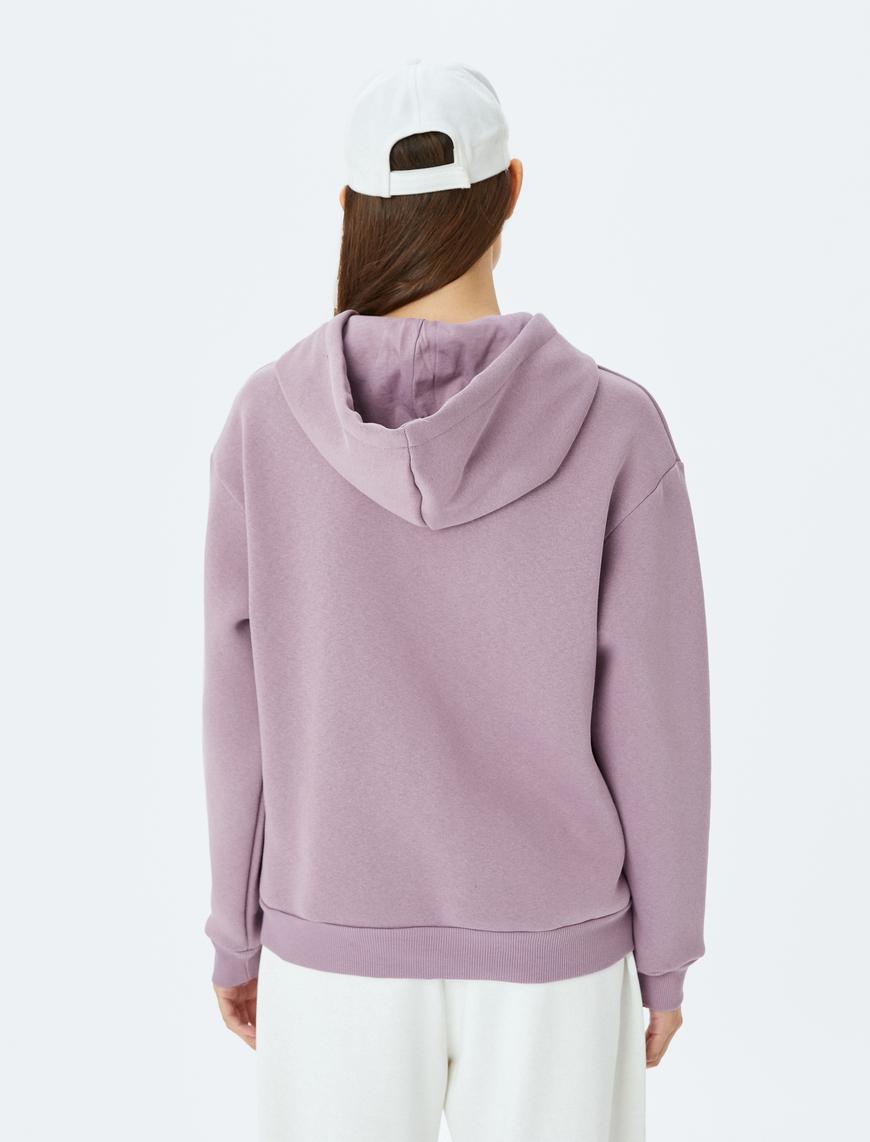   Kanguru Cepli Kapüşonlu Oversize Basic Sweatshirt