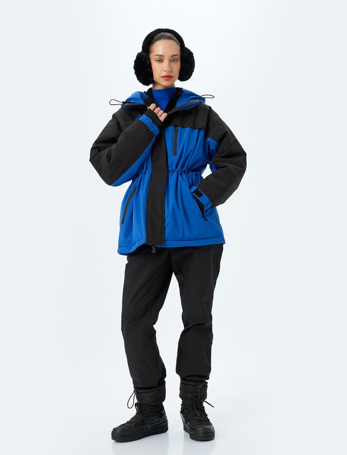  İçi Polarlı Su Geçirmez Kemerli Cepli Kayak Pantolonu