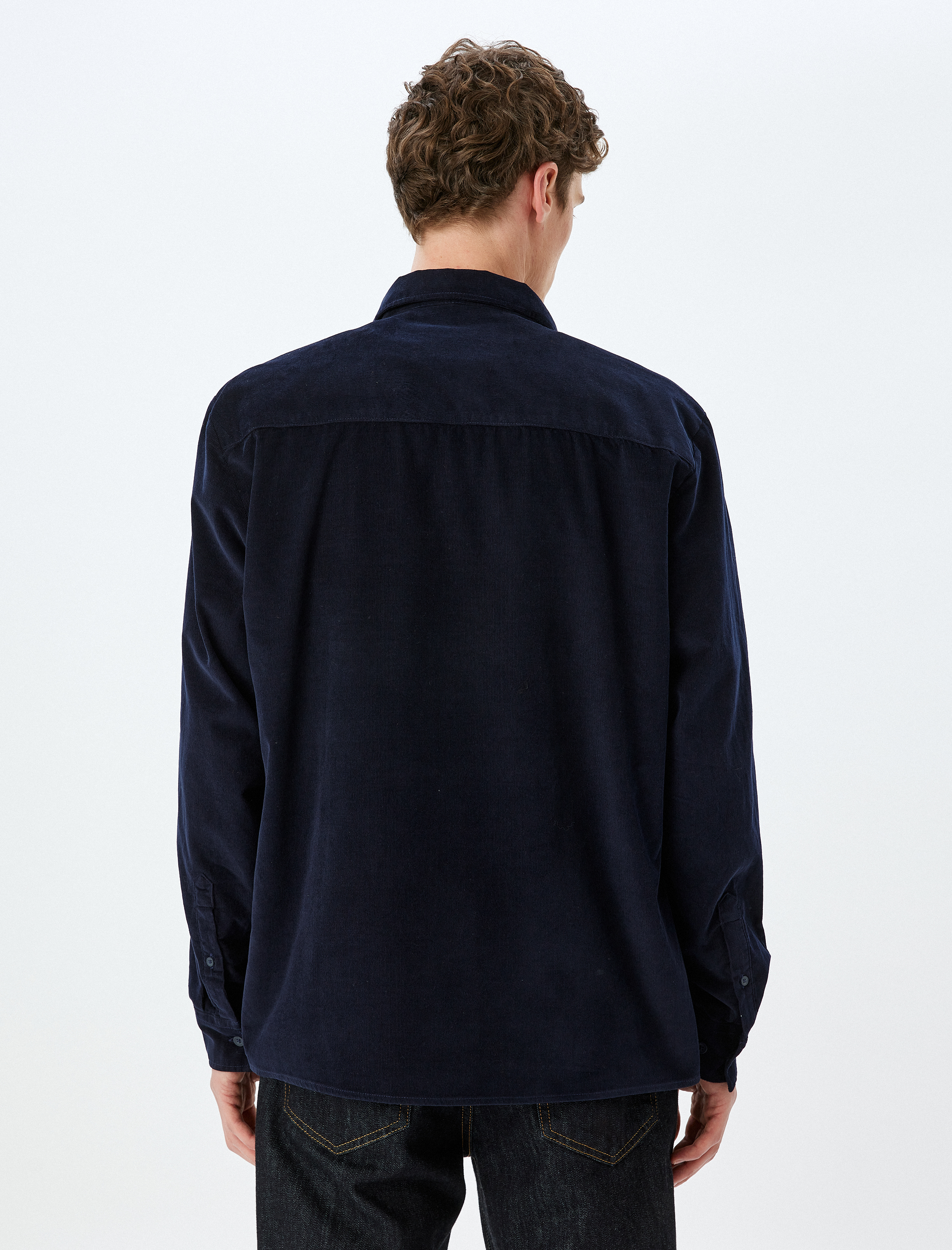   Pamuklu Regular Fit Fitilli Kadife Uzun Kollu Gömlek