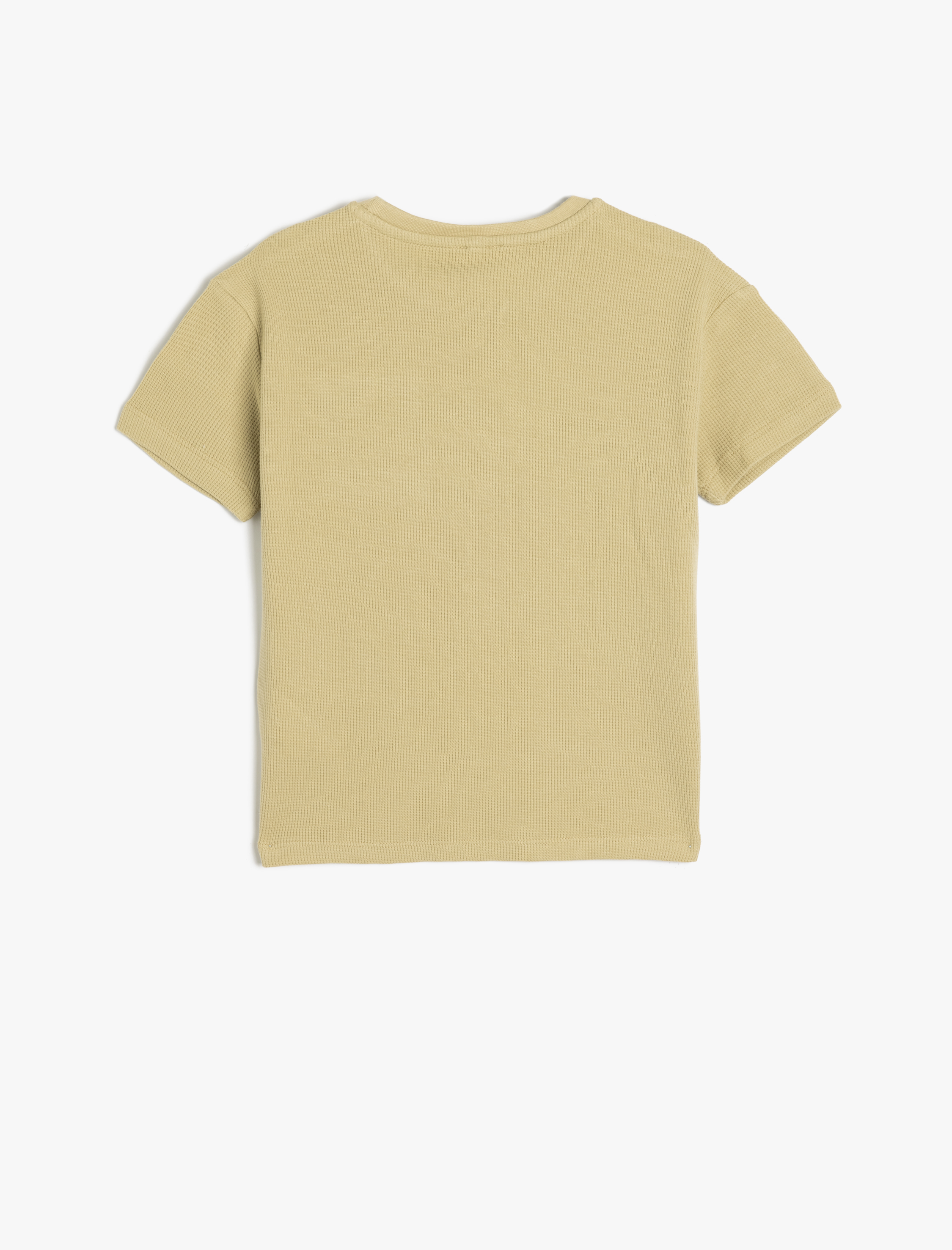  Erkek Çocuk Oversize Basic Tişört Kısa Kollu Bisiklet Yaka Dokulu Cep Detaylı Pamuklu