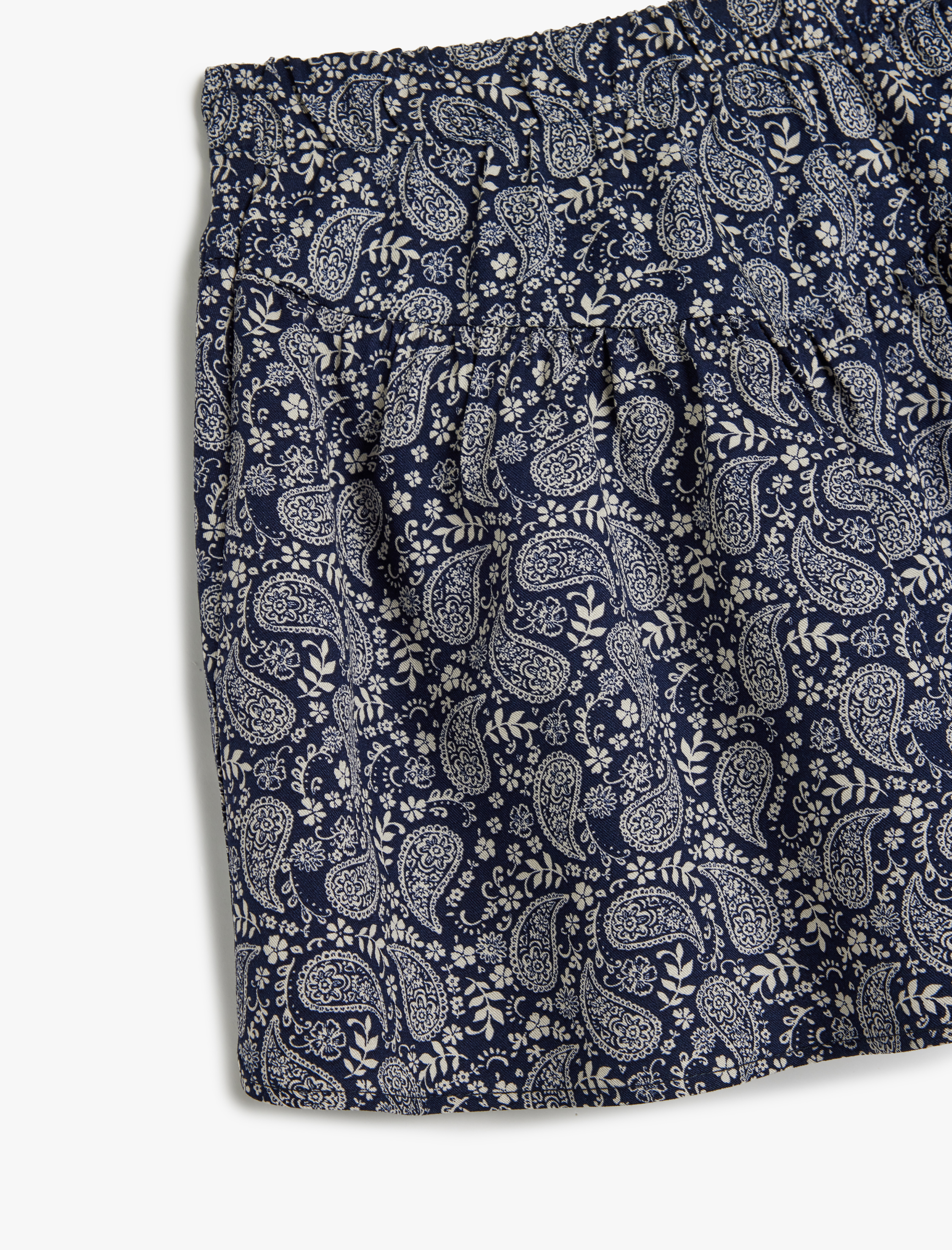  Kız Çocuk Beli Lastikli Çiçek Desenli Viskon Pileli Etek