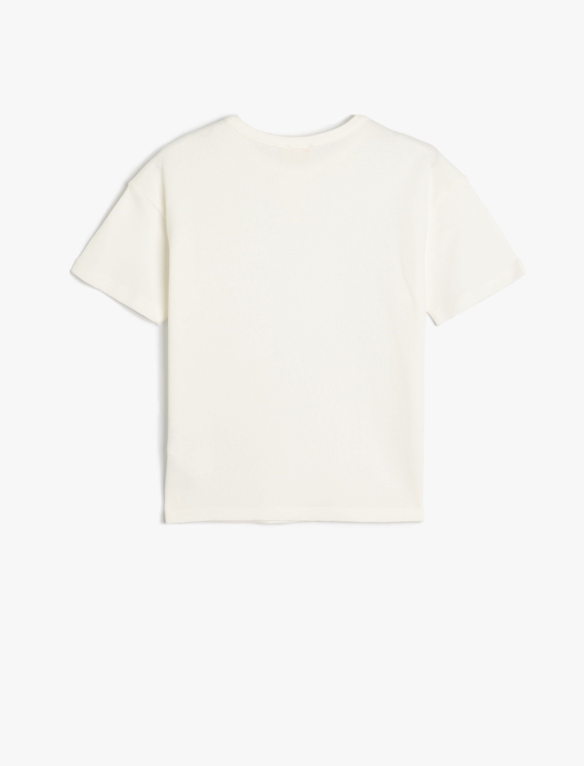  Erkek Çocuk Basic Tişört Kısa Kollu Bisiklet Yaka Dokulu Pamuklu