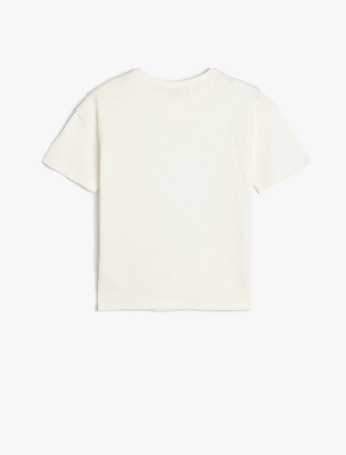 Erkek Çocuk Basic Tişört Kısa Kollu Bisiklet Yaka Dokulu Pamuklu