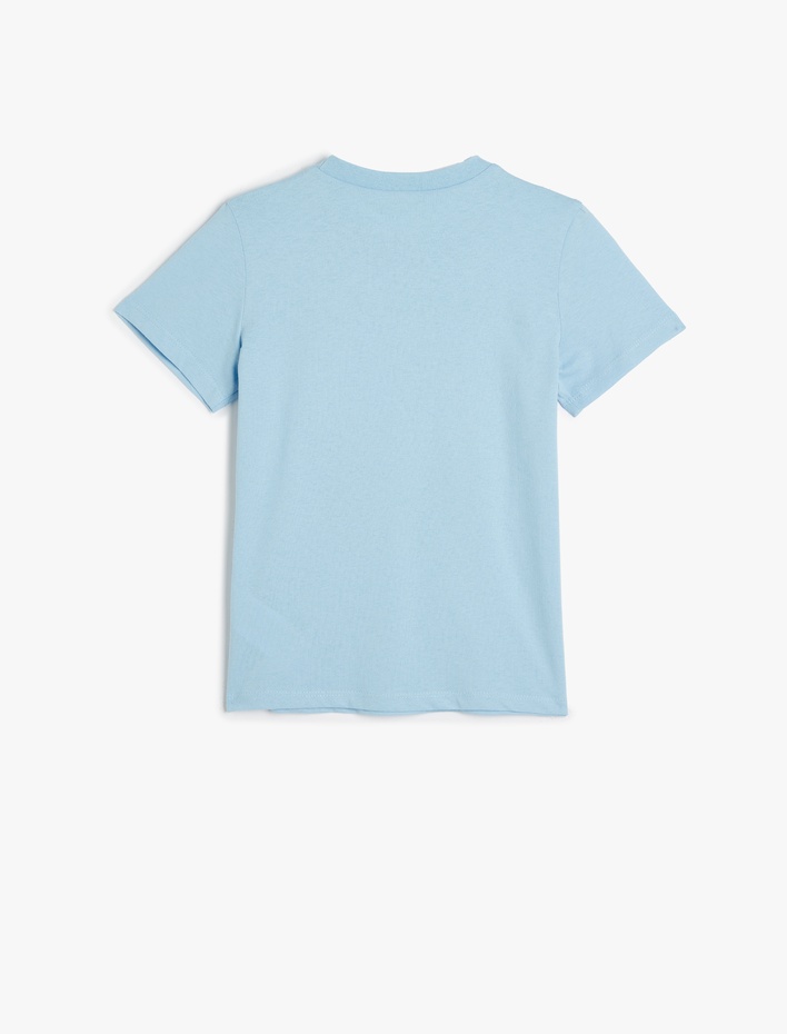 Erkek Çocuk Basic Tişört Sörf Baskılı Kısa Kollu Bisiklet Yaka Pamuklu