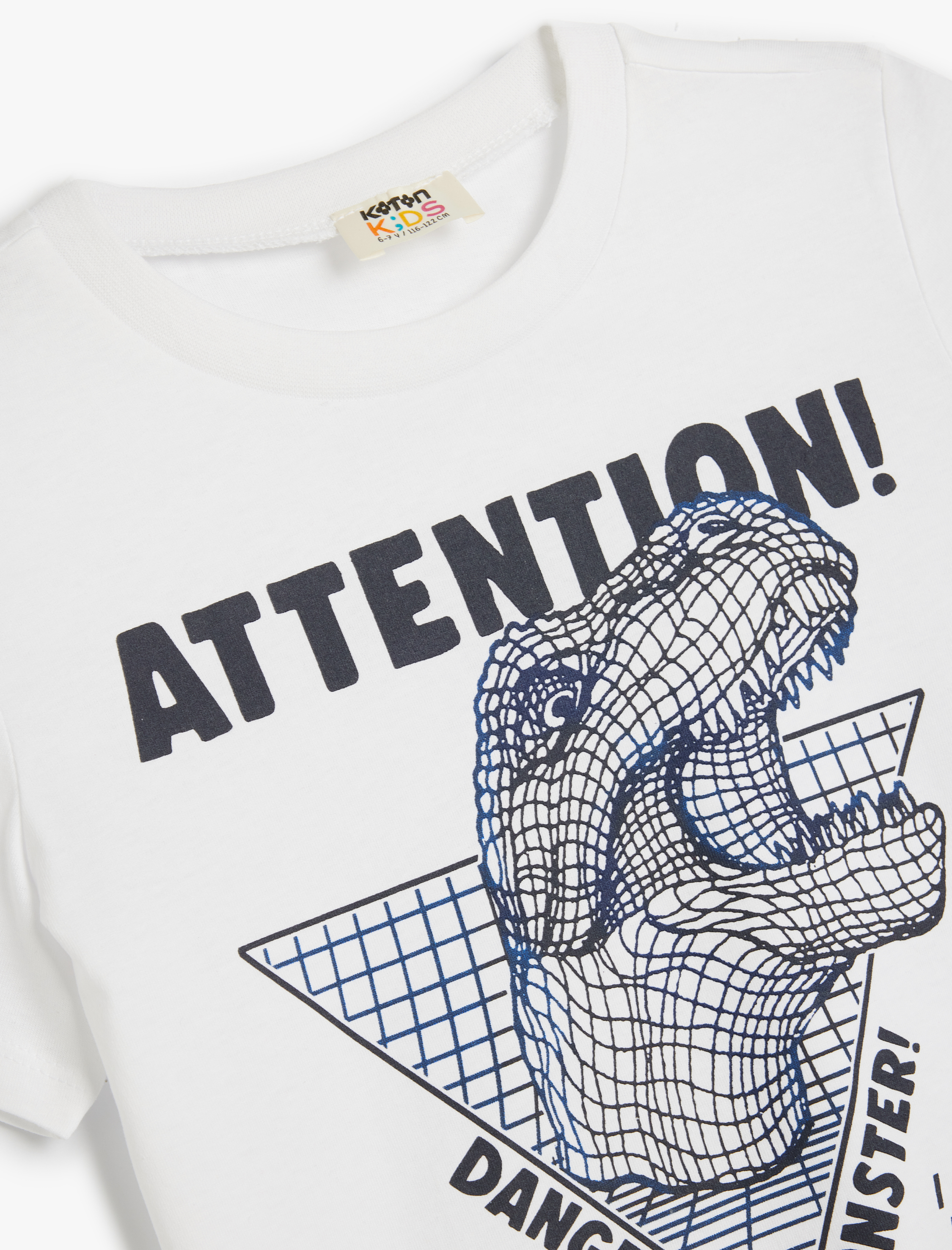  Erkek Çocuk Dinozorlu Tişört Kısa Kollu Bisiklet Yaka Pamuklu