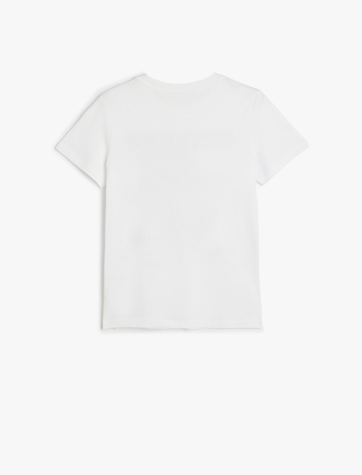 Erkek Çocuk Dinozorlu Tişört Kısa Kollu Bisiklet Yaka Pamuklu