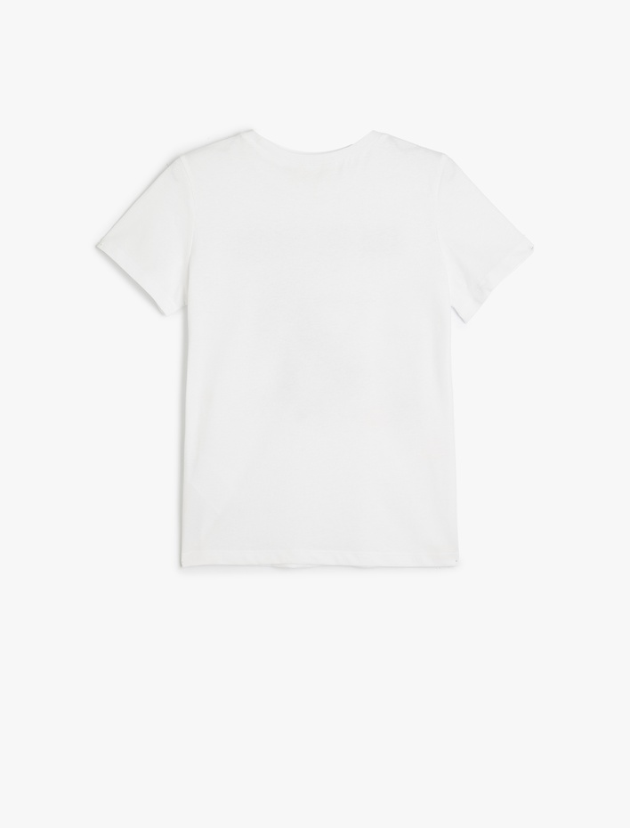 Erkek Çocuk Kaykay Baskılı Tişört Kısa Kollu Bisiklet Yaka Pamuklu