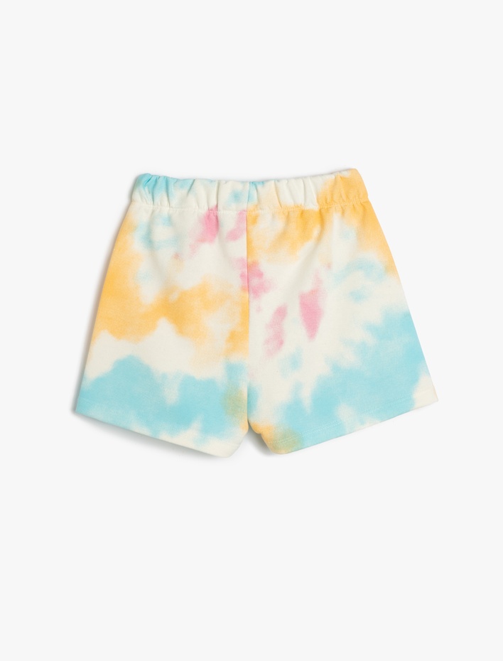 Kız Çocuk Şort Batik Desenli Beli Bağlamalı