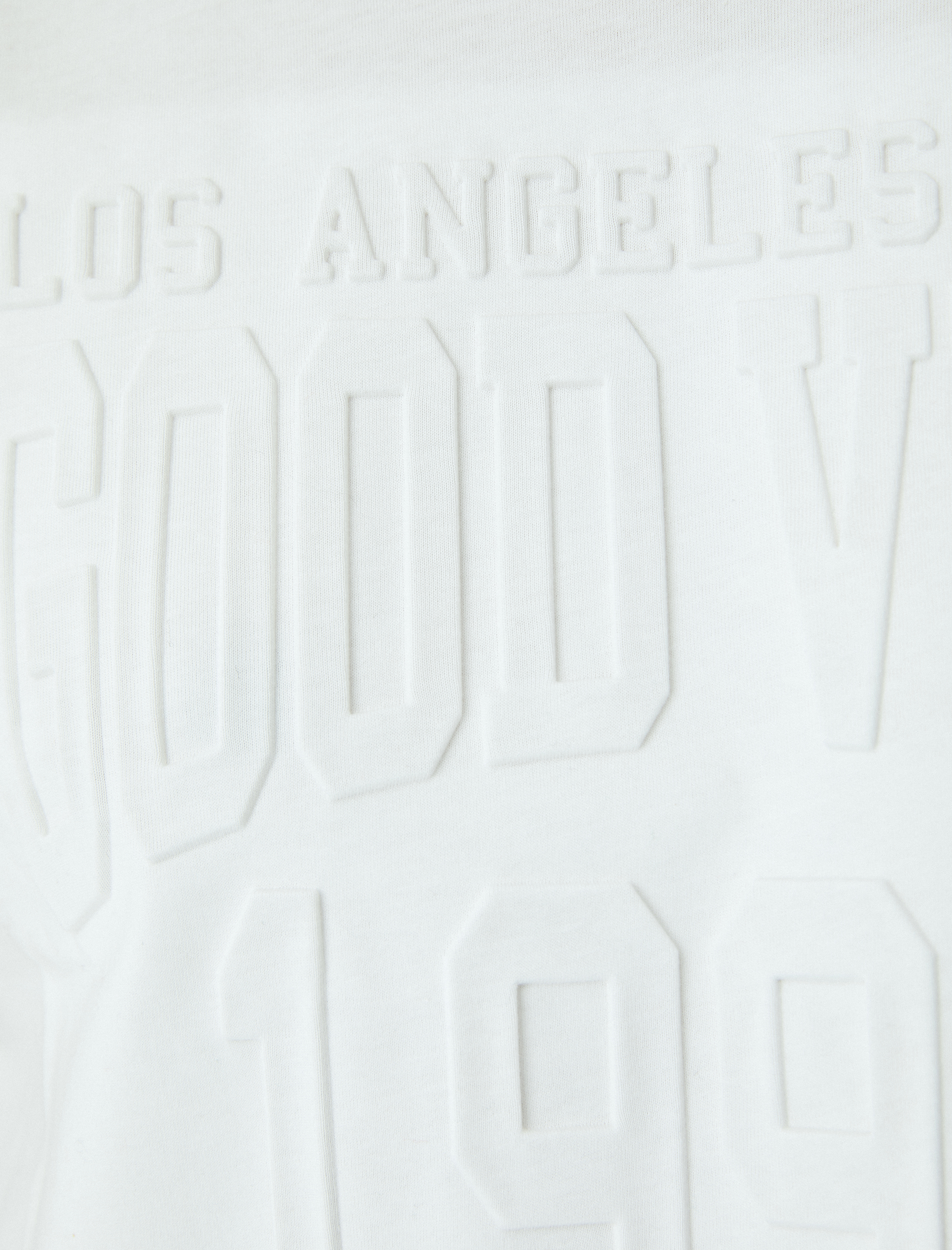 Bisiklet Yaka Sloganlı Kabartma Baskılı Kısa Kollu Rahat Kalıp Tişört