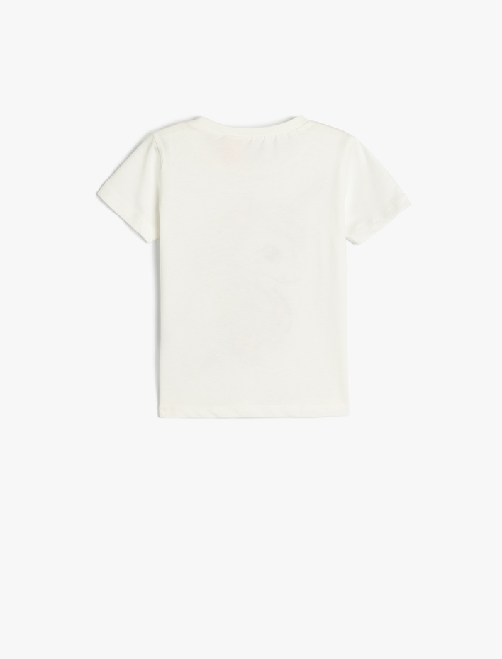 Kız Bebek Unicorn Baskılı Tişört Uzun Kollu Bisiklet Yaka Pamuklu