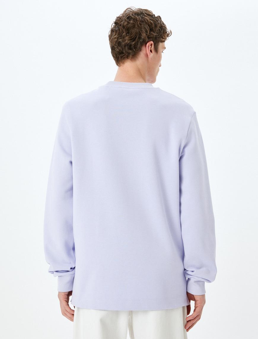   Bisiklet Yaka Pamuklu Basic Sweatshirt