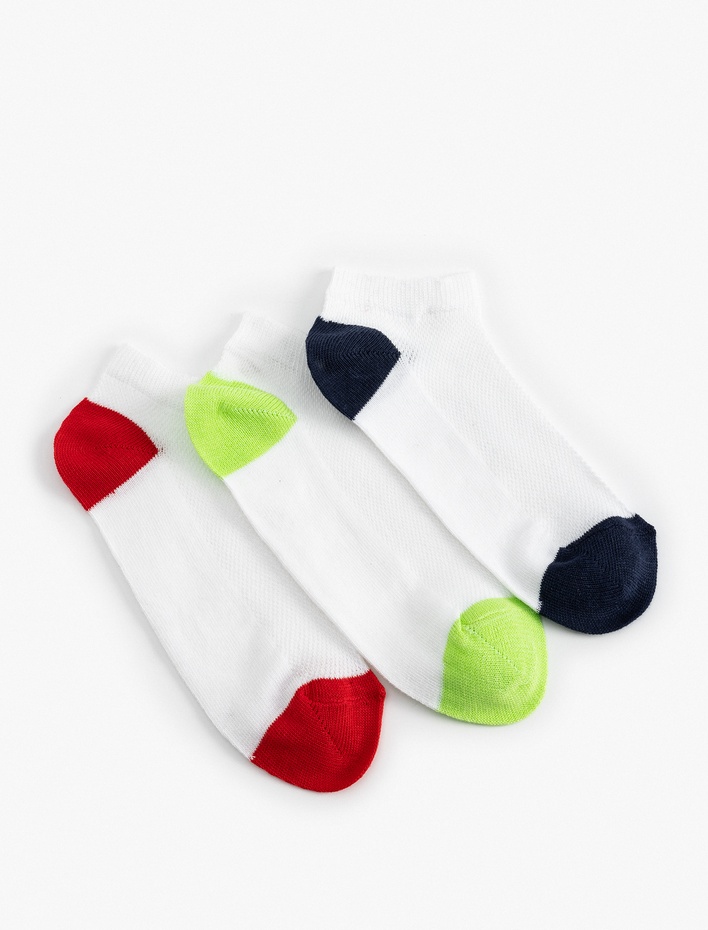 Erkek Çocuk 3'lü Patik Çorap Seti Çok Renkli Pamuklu