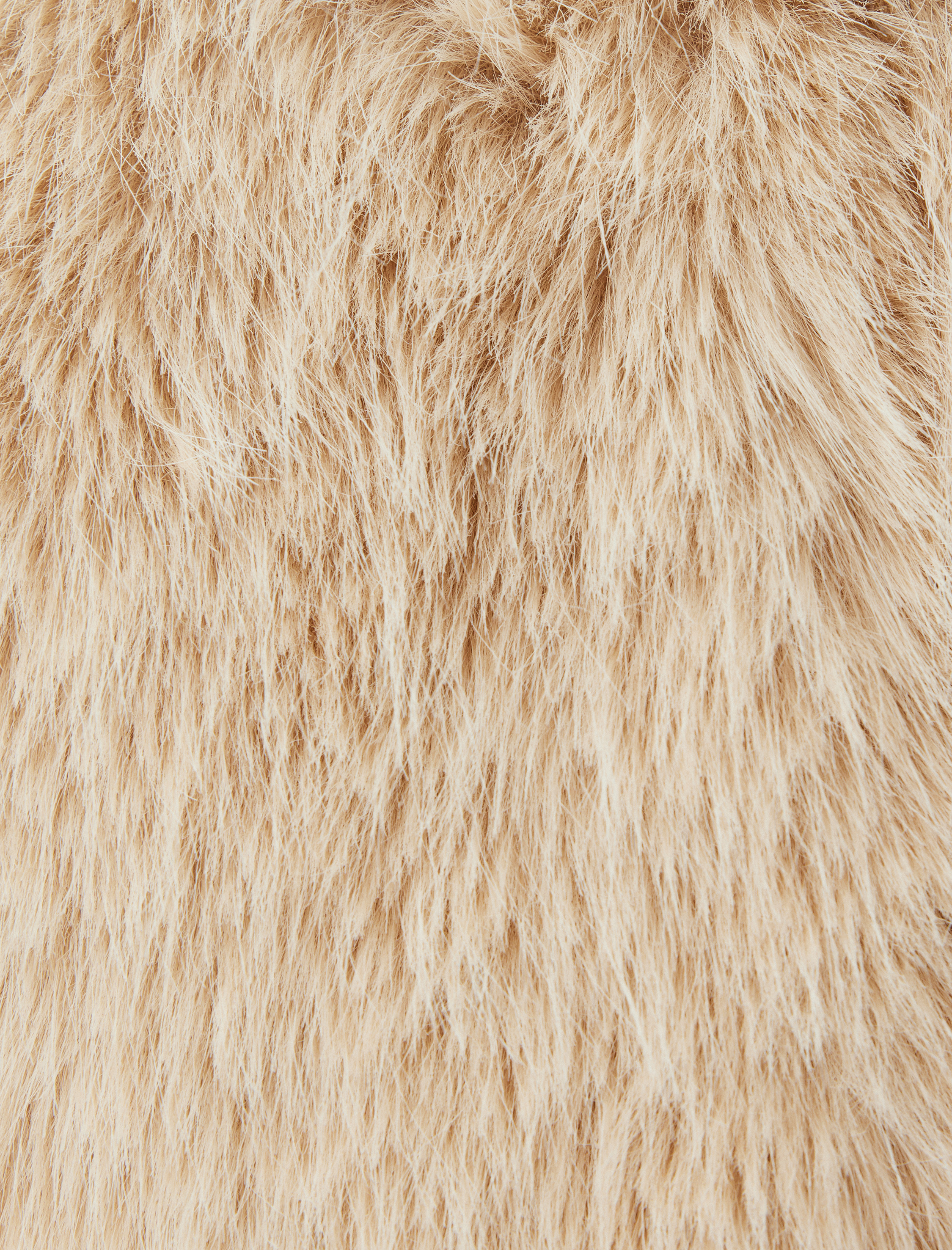   Peluş Ceket Kısa Yuvarlak Yaka Uzun Kollu