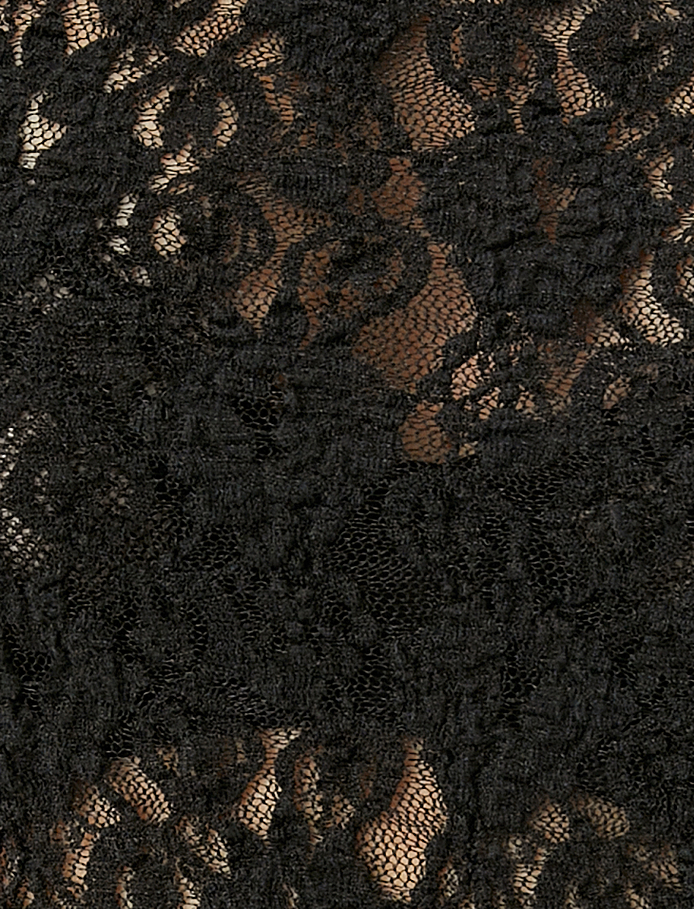   Koton X Sibil Çetinkaya - Uzun Kollu Dik Yaka Slim Fit Yarı Transparan Dantel Tişört