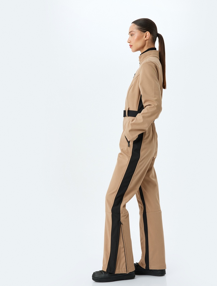  Uzun Kollu Kemerli Su Geçirmez Kayak Tulumu