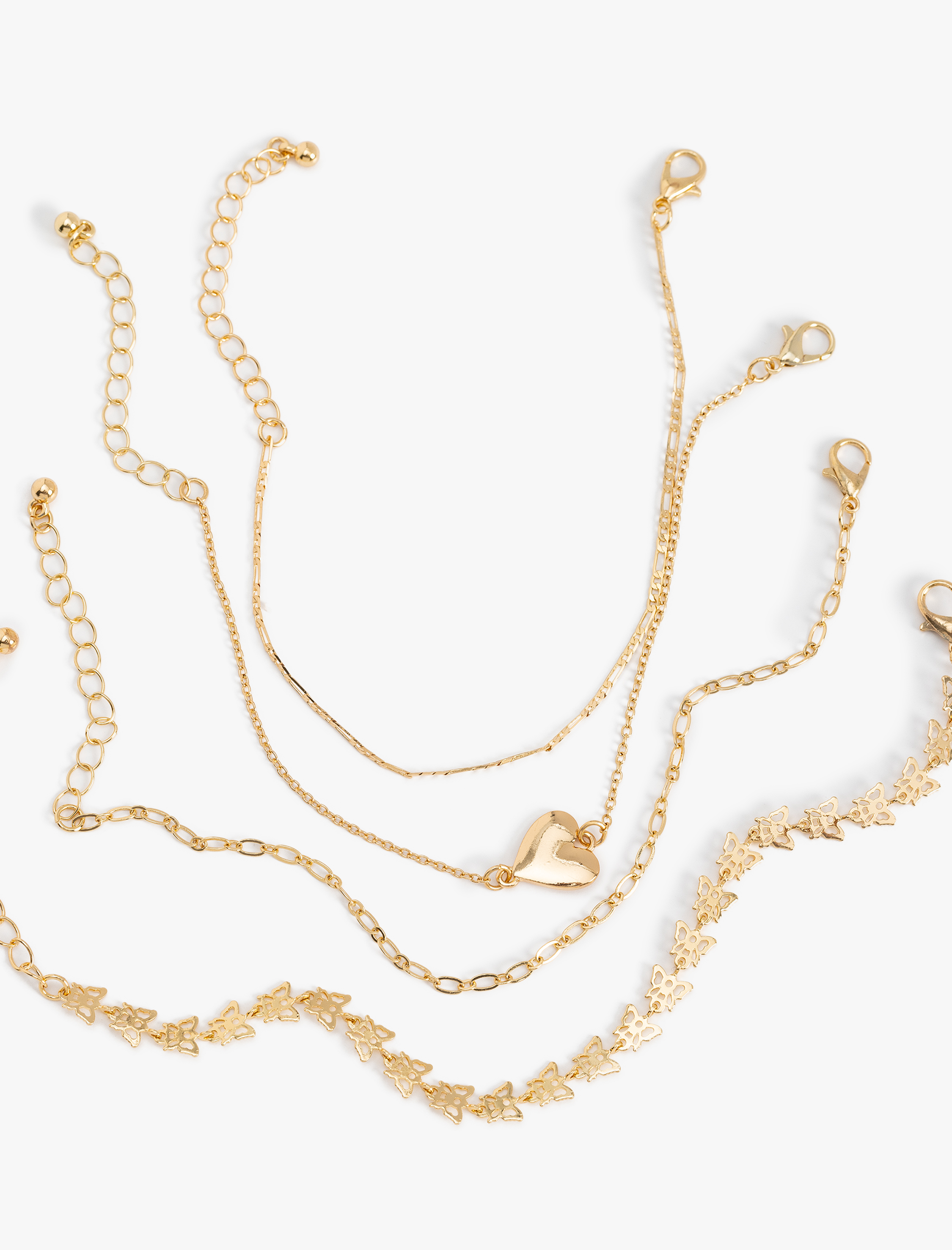  Kadın 4'lü Bileklik Seti Kalp Detaylı