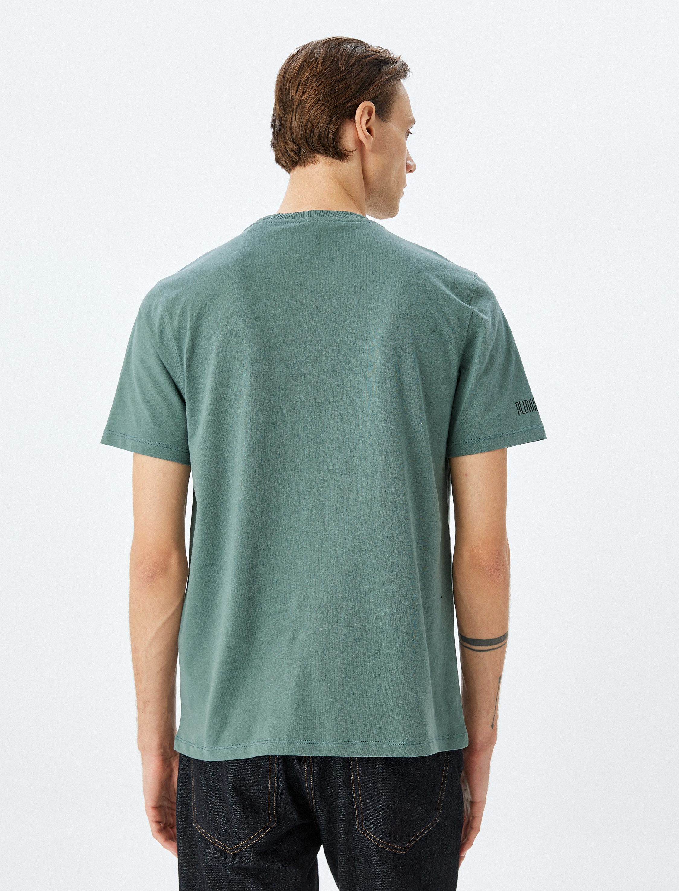   Kısa Kollu Bisiklet Yaka Regular Fit Pamuklu Baskılı Tişört