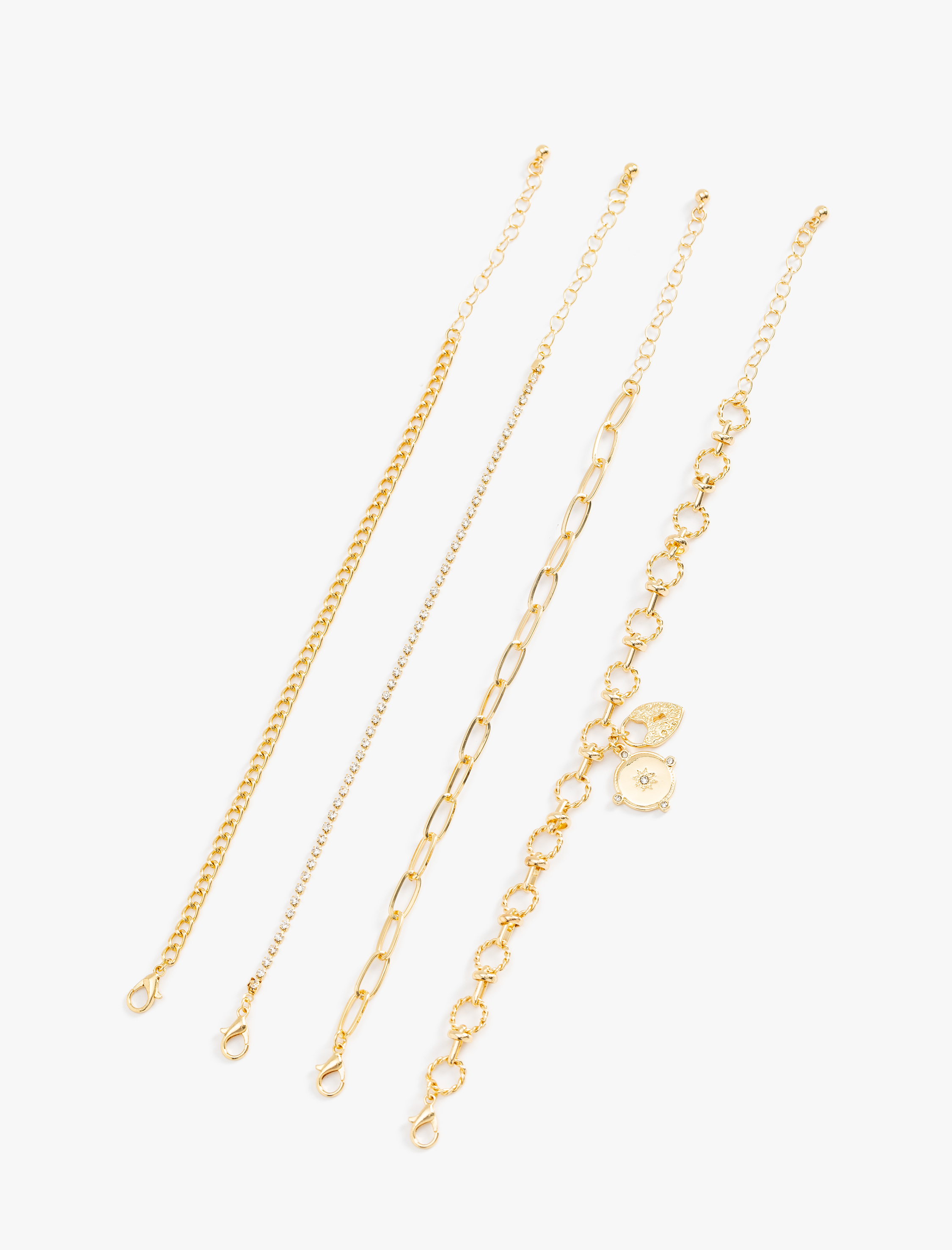  Kadın 4'lü Bileklik Seti Zincir Detaylı