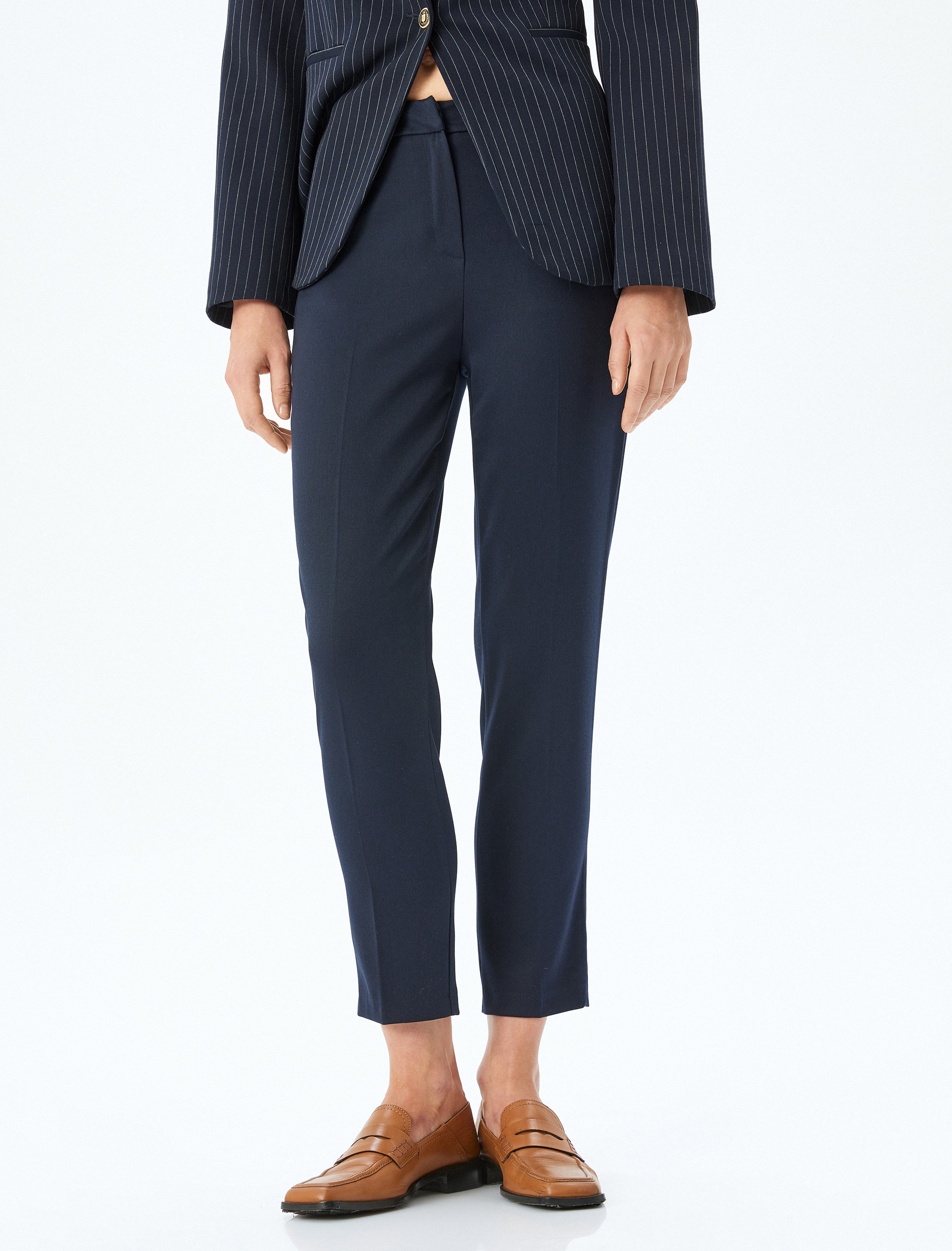 Cepli Yüksek Bel Cigarette Kumaş Pantolon