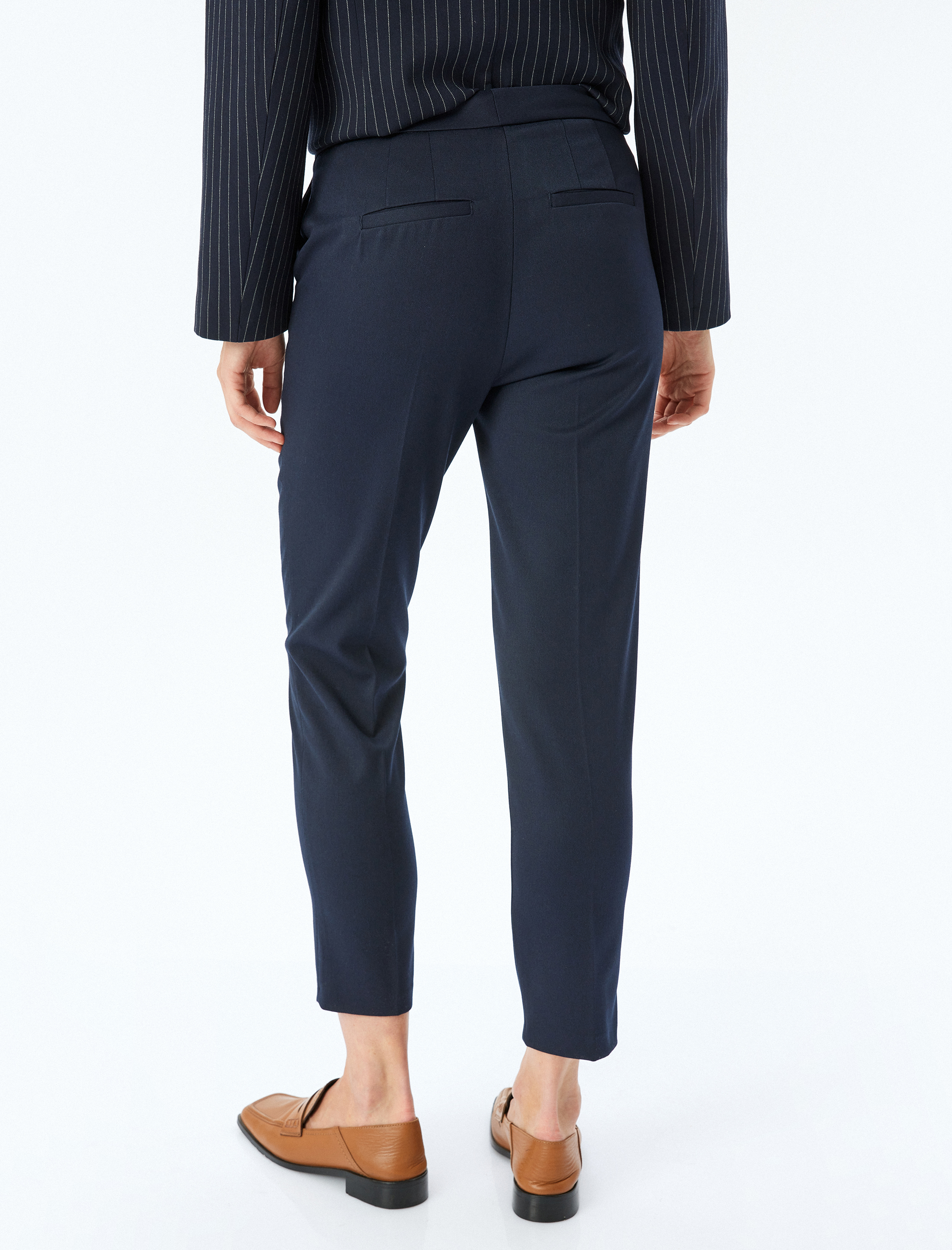 Cepli Yüksek Bel Cigarette Kumaş Pantolon