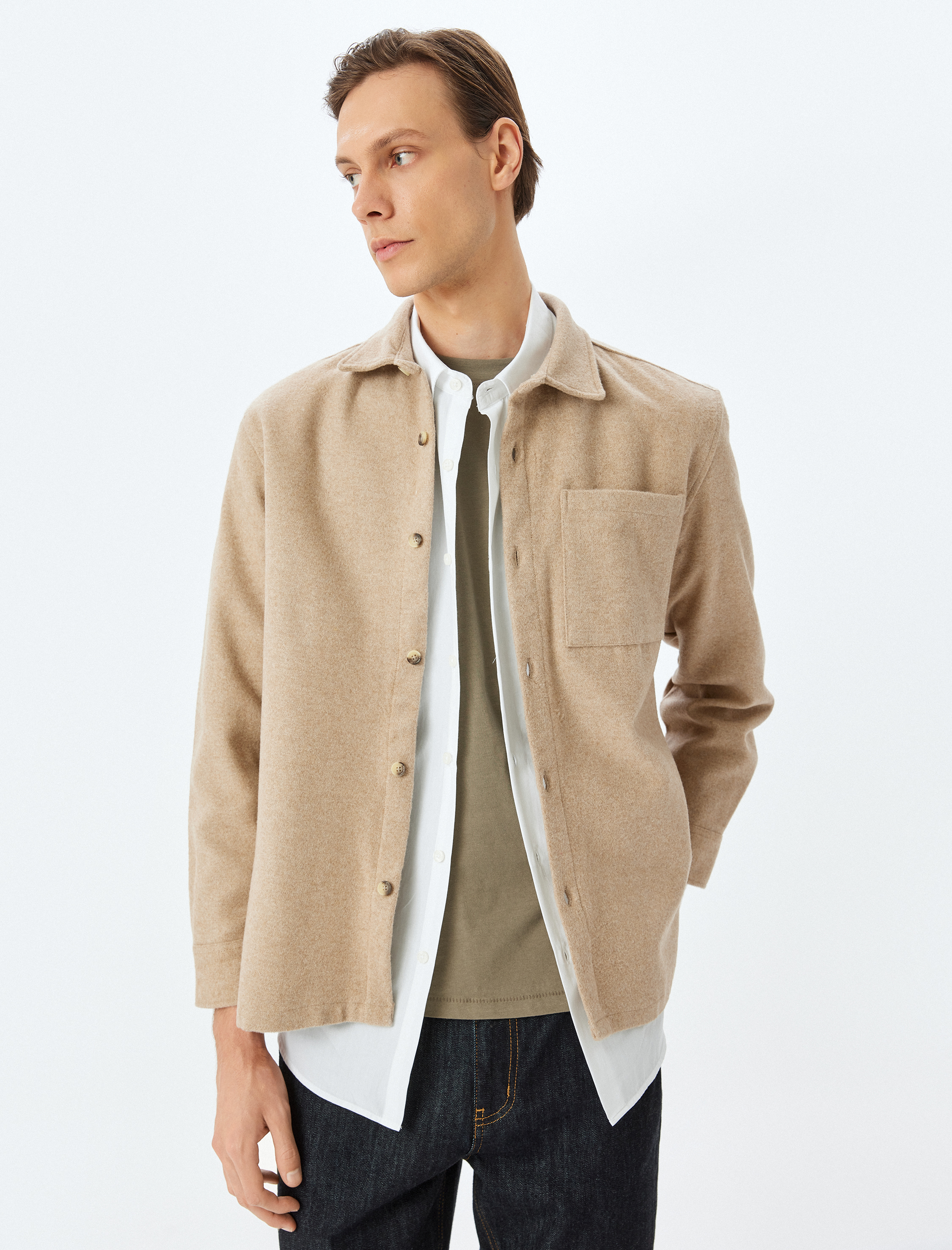   Regular Fit Cep Detaylı Uzun Kollu Gömlek