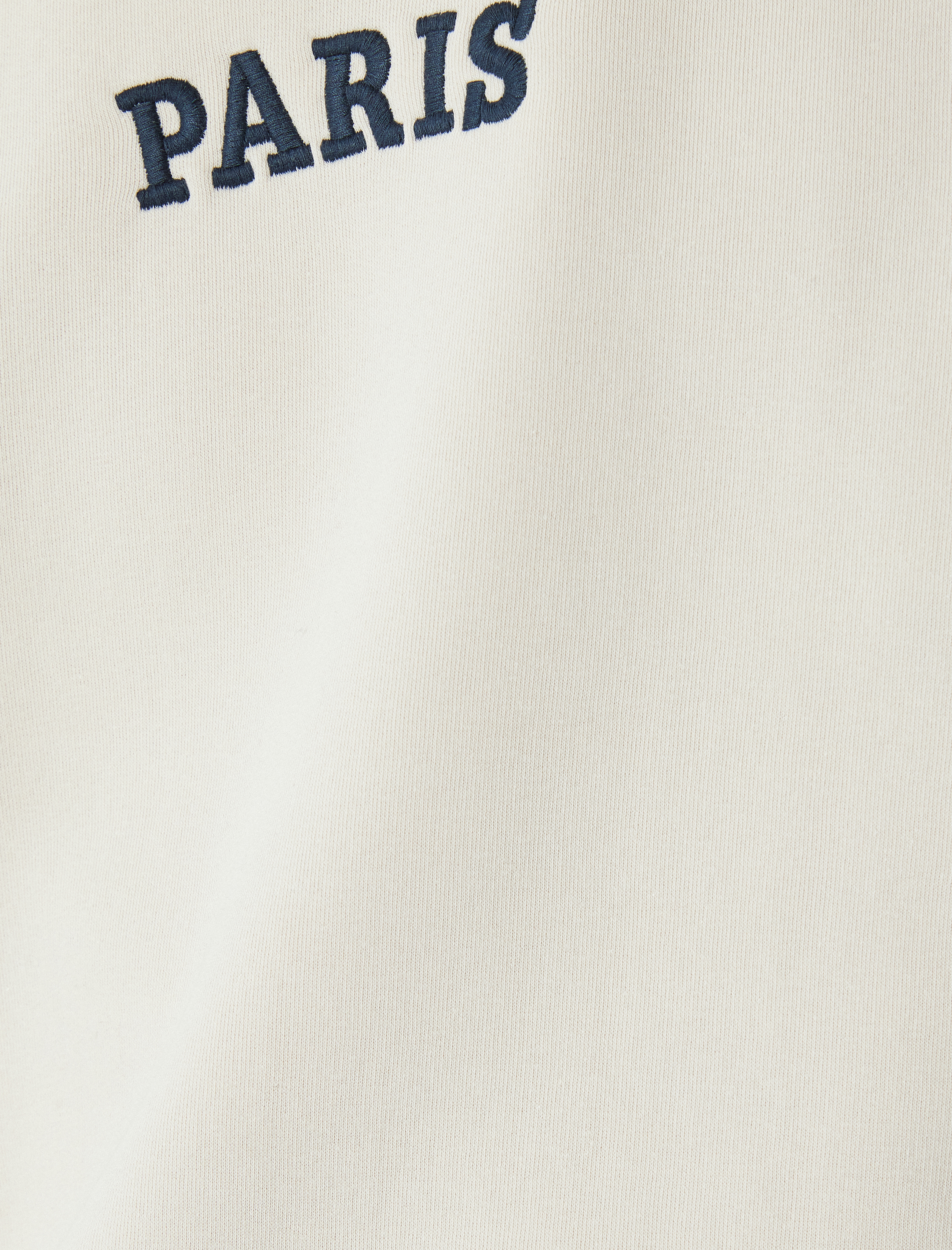   Pamuklu Şardonlu Bisiklet Yaka Slogan İşlemeli Sweatshirt