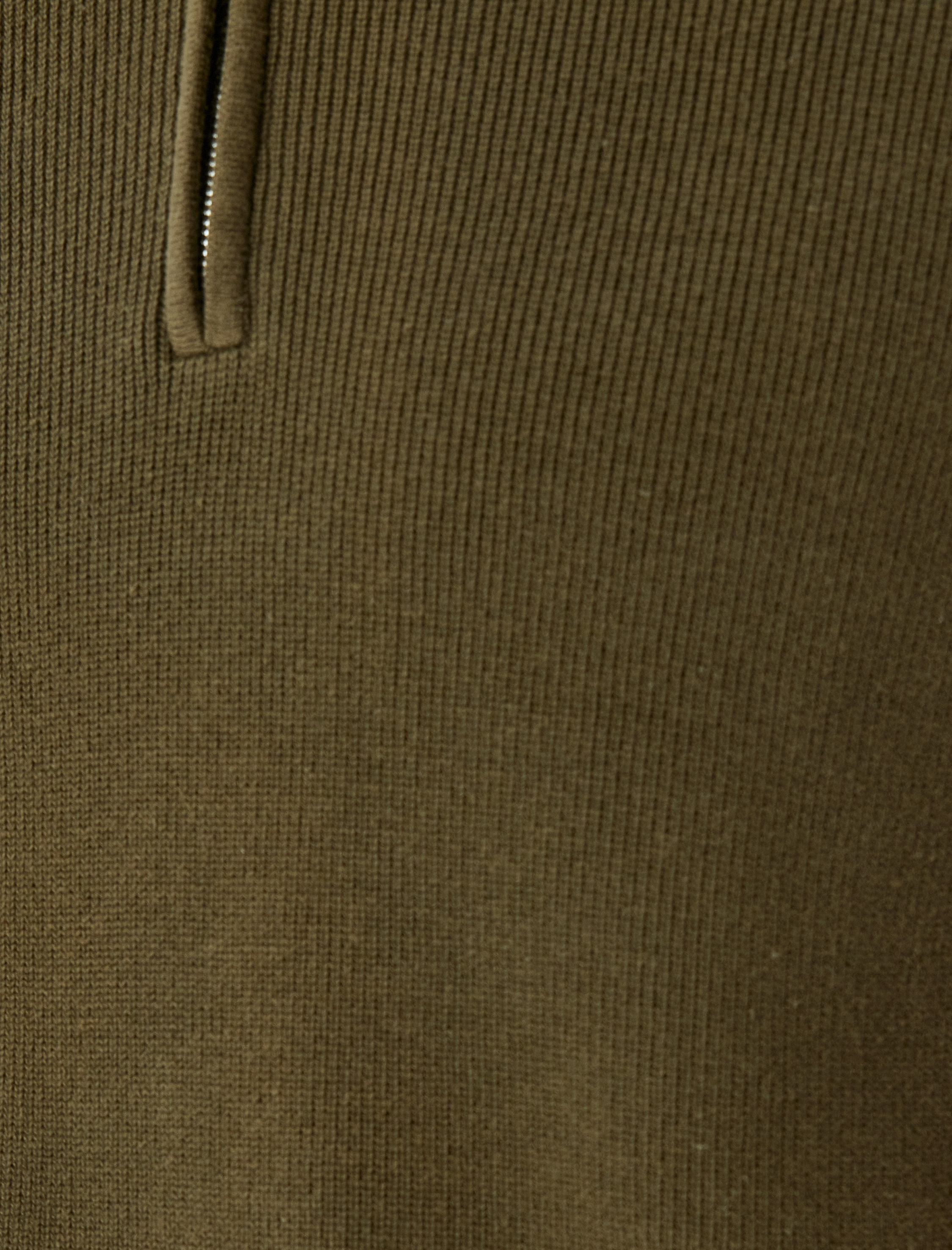   Yarım Fermuarlı Pamuk Karışımlı Kısa Kollu Triko Tişört