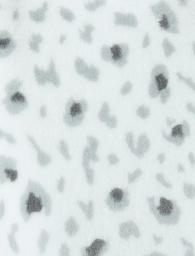 Leopar Desenli Cepli Kapüşonlu Peluş Sabahlık_5