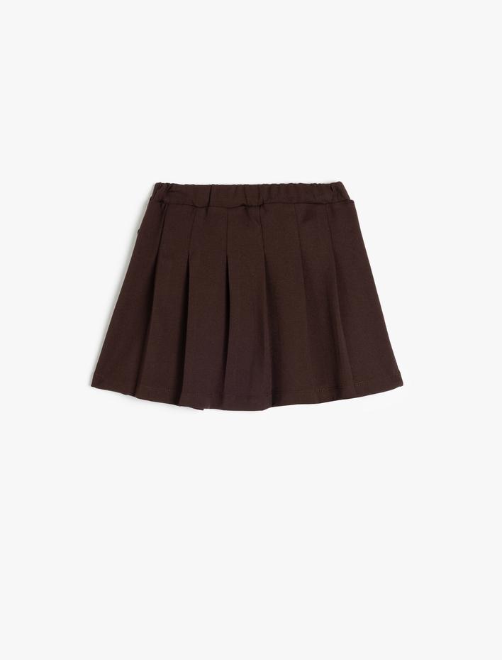 Kız Bebek Pileli Viskon Etek Toka Detaylı