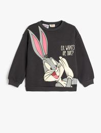 Bugs Bunny Sweat Lisanslı Uzun Kollu Bisiklet Yaka Şardonlu