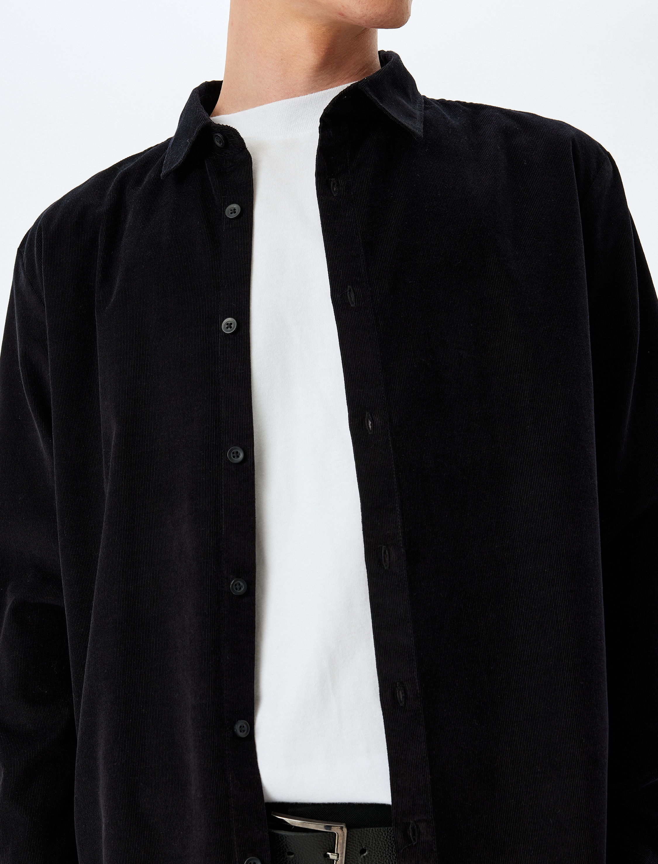   Pamuklu Regular Fit Fitilli Kadife Uzun Kollu Gömlek